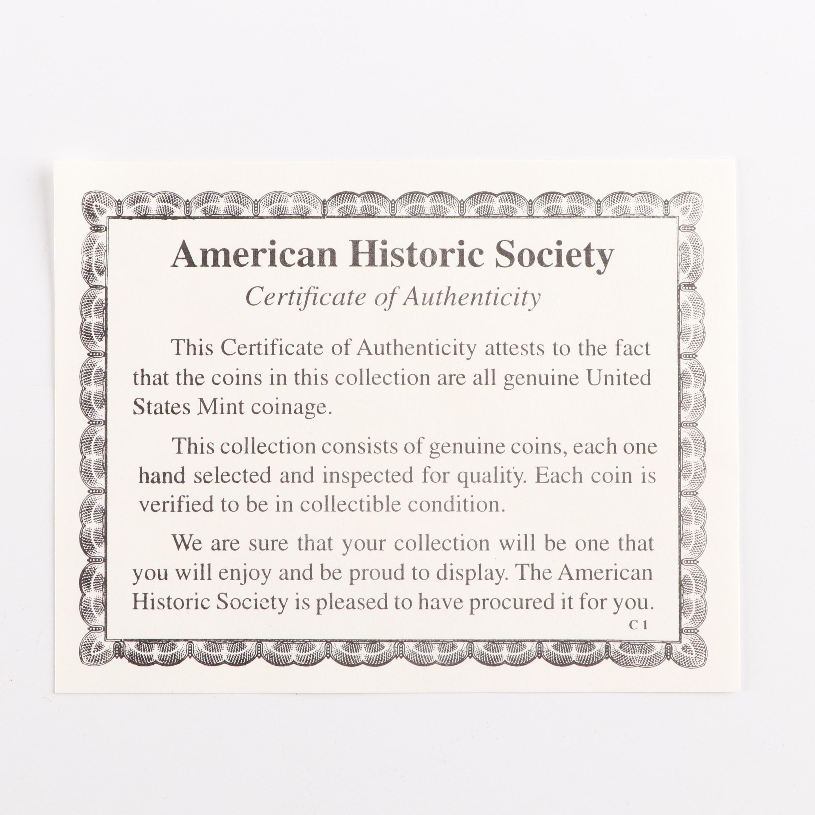 American Historic Society Coins of The Twentieth Century Collection