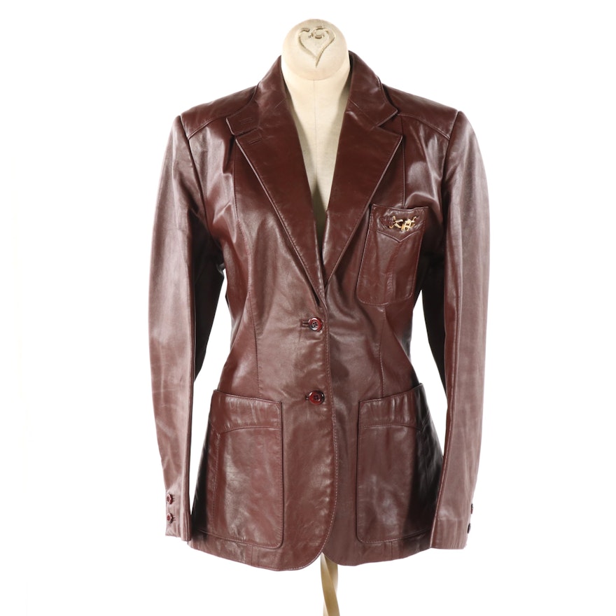 Women's Etienne Aigner Brown Leather Jacket