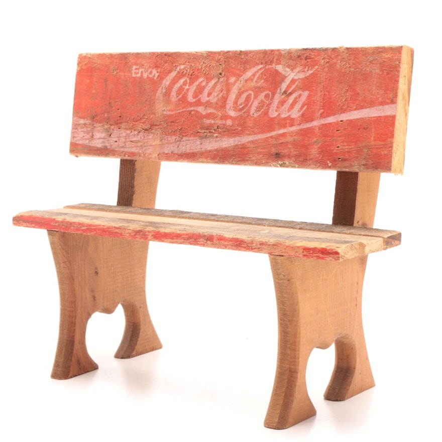 Coca-Cola Miniature Wooden Bench