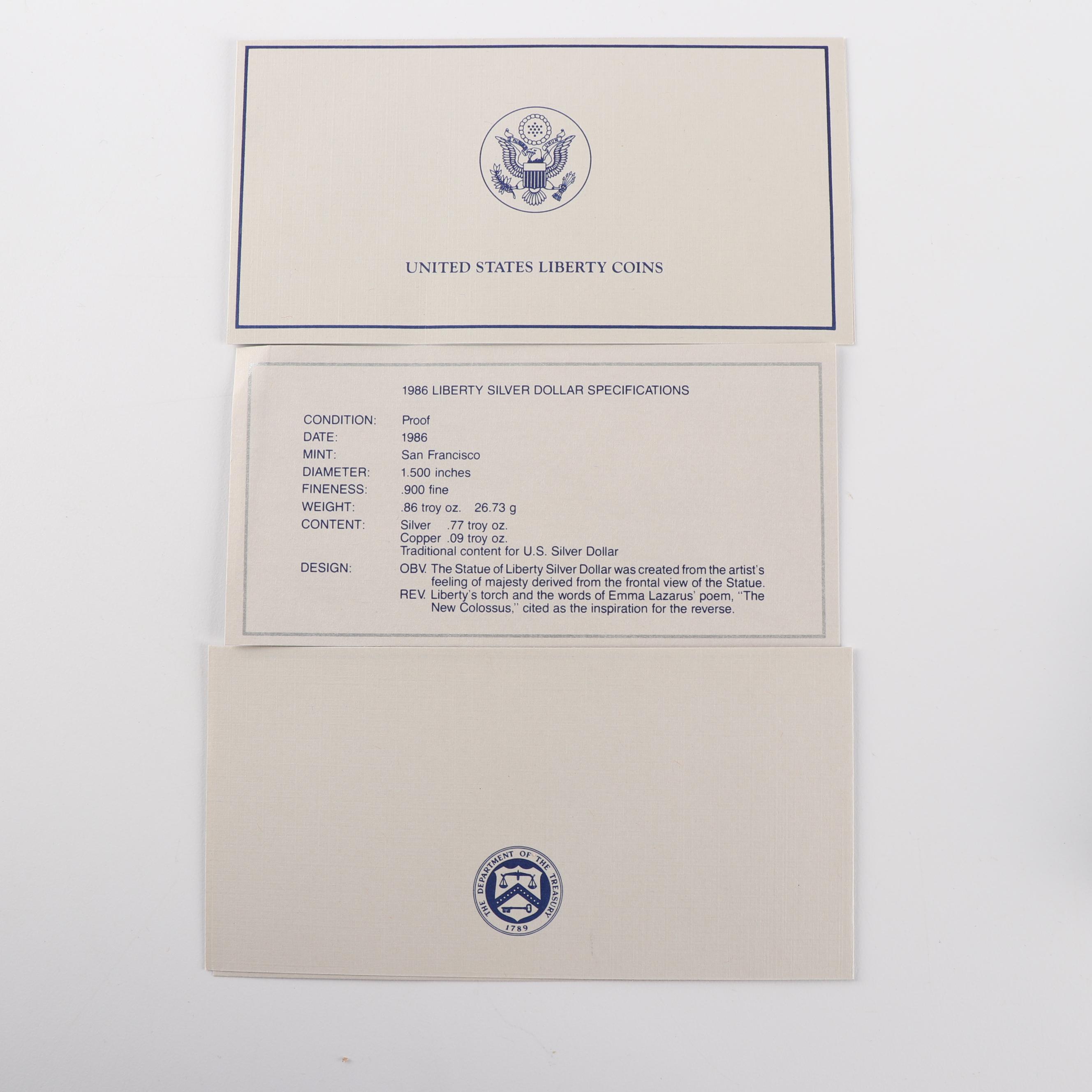 1986-S U.S. Mint Statue of Liberty Centennial Commemorative Coin Sets