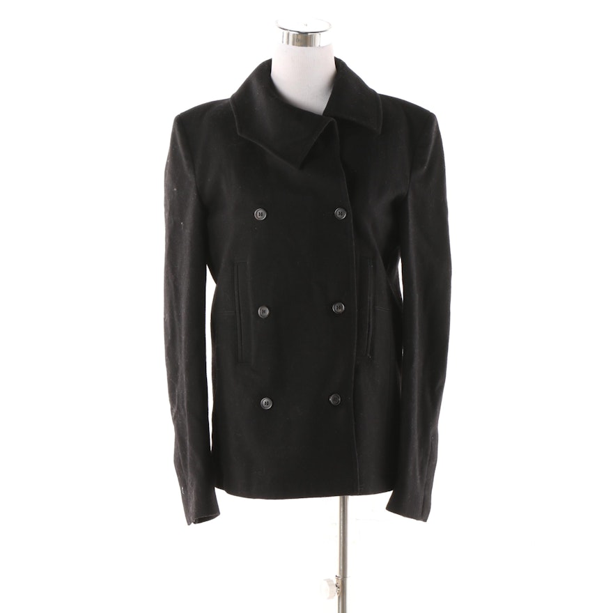 Alexandre Plokhou Black Wool Double-Breasted Jacket, Made in Italy