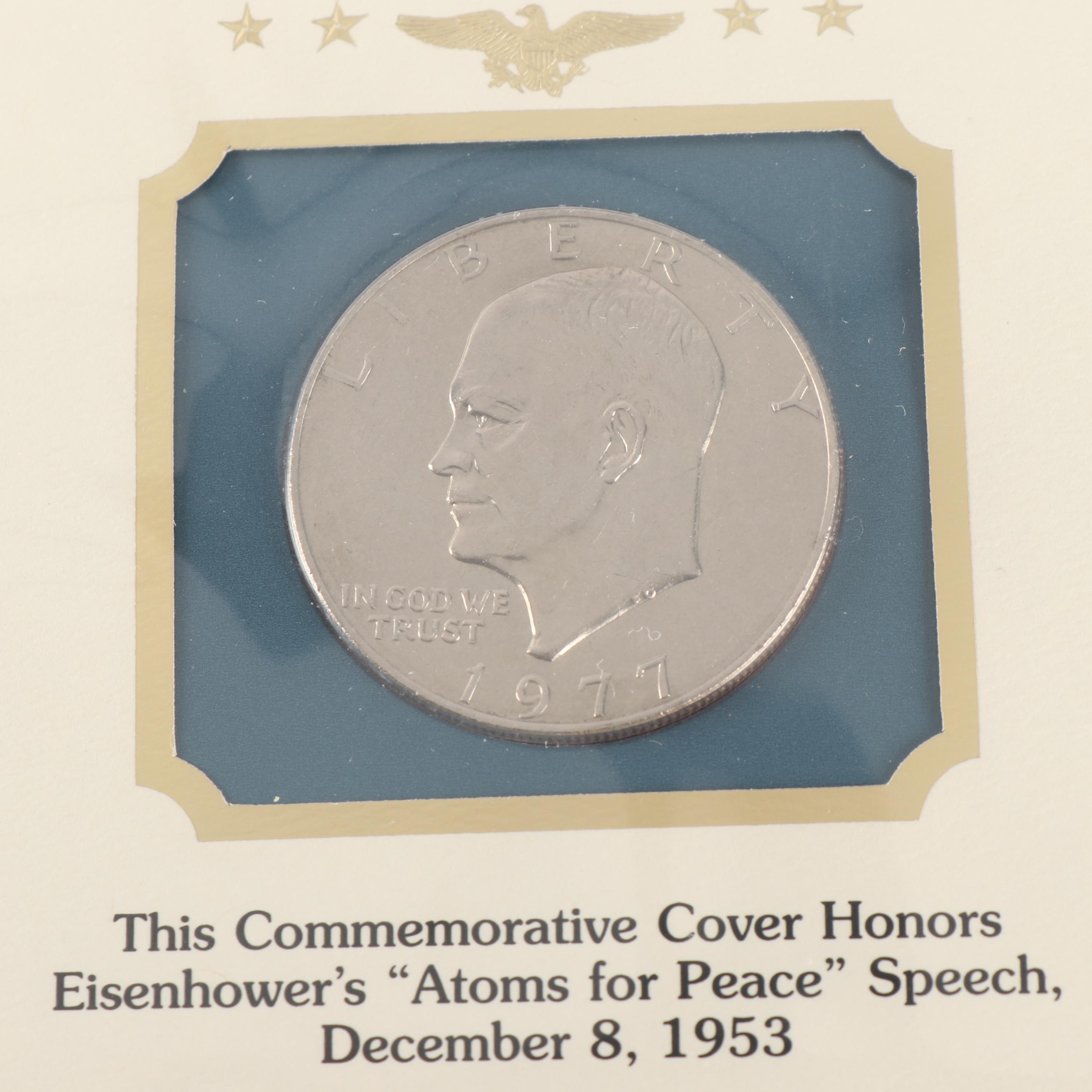 PCS The Eisenhower U.S. Dollar Coin with Stamps Collector's Album