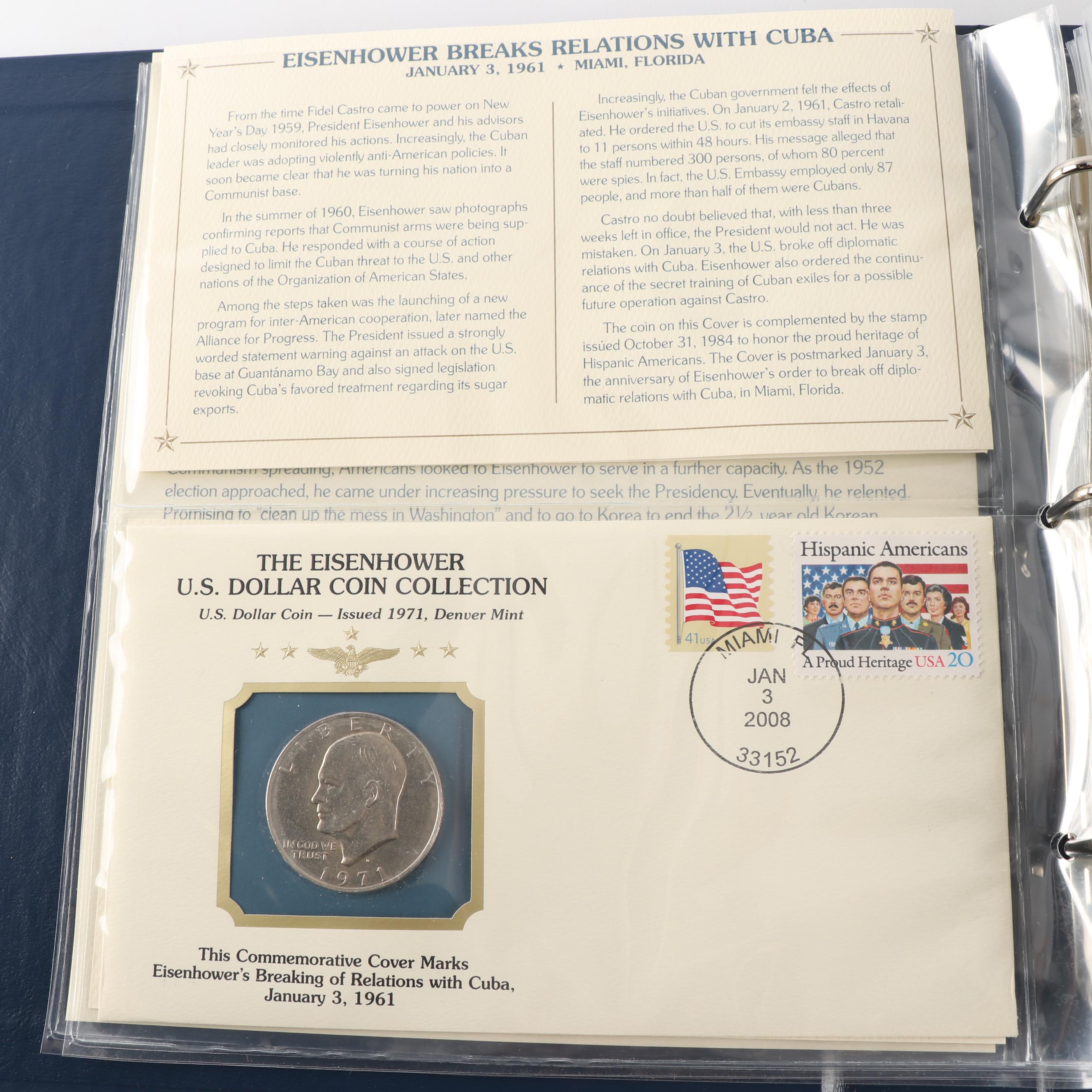 PCS The Eisenhower U.S. Dollar Coin with Stamps Collector's Album