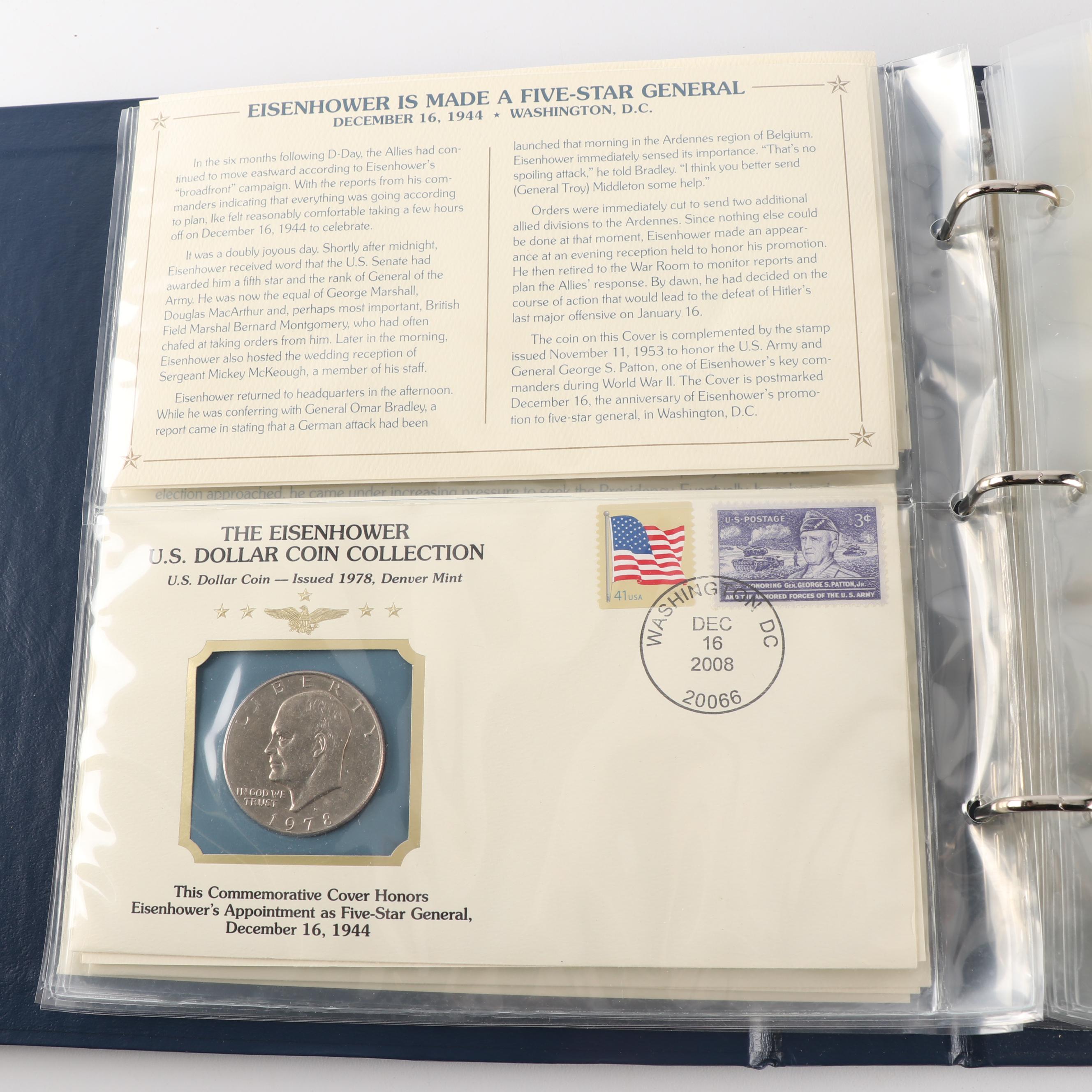 PCS The Eisenhower U.S. Dollar Coin with Stamps Collector's Album