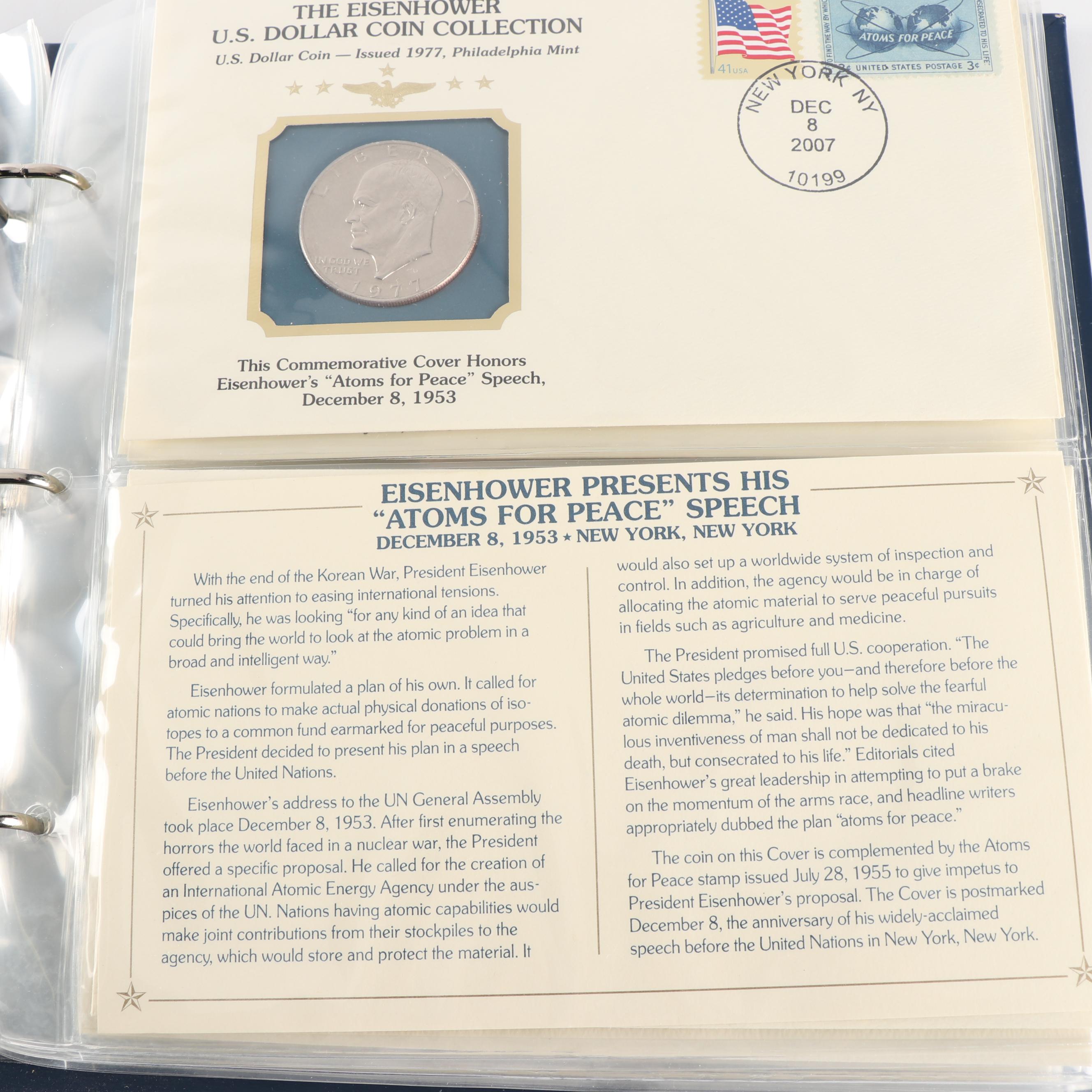 PCS The Eisenhower U.S. Dollar Coin with Stamps Collector's Album