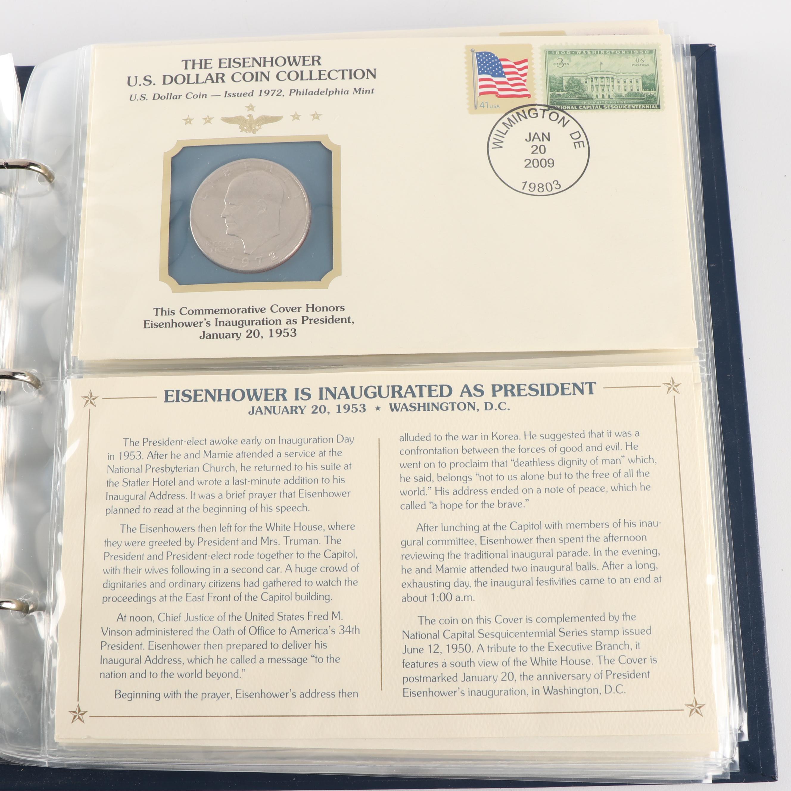 PCS The Eisenhower U.S. Dollar Coin with Stamps Collector's Album