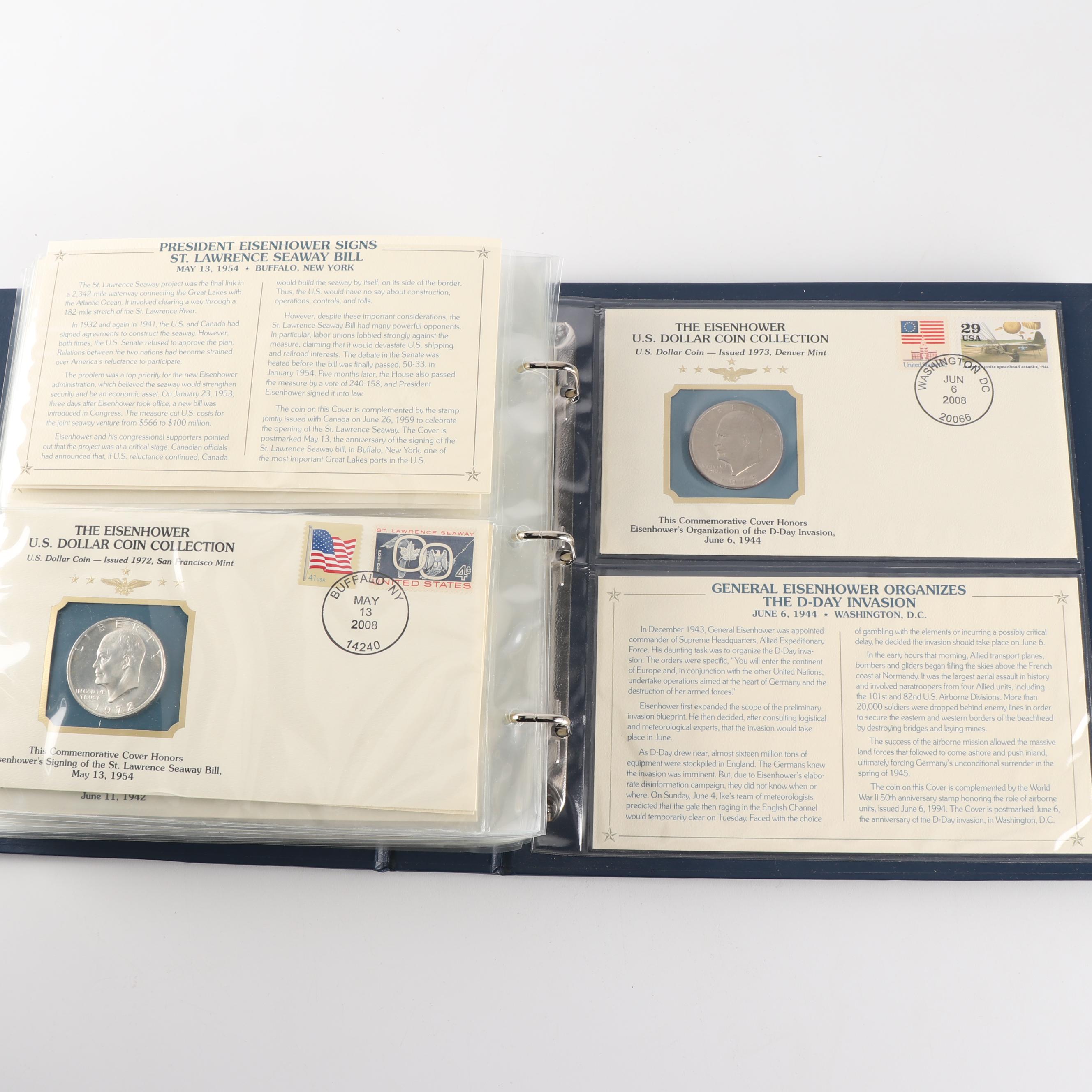 PCS The Eisenhower U.S. Dollar Coin with Stamps Collector's Album