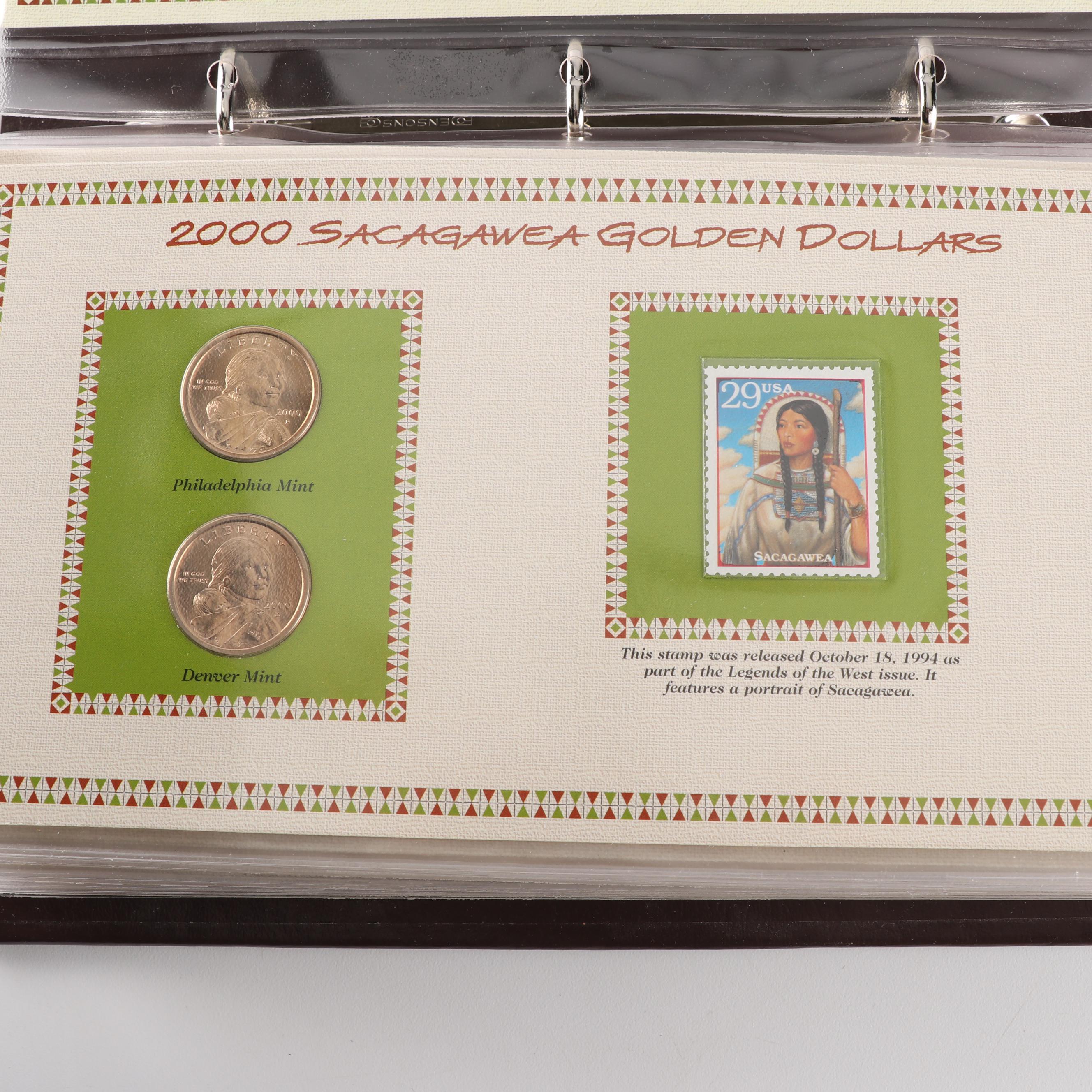 PCS The Complete Collection of Uncirculated Sacagawea Golden Dollars Albums