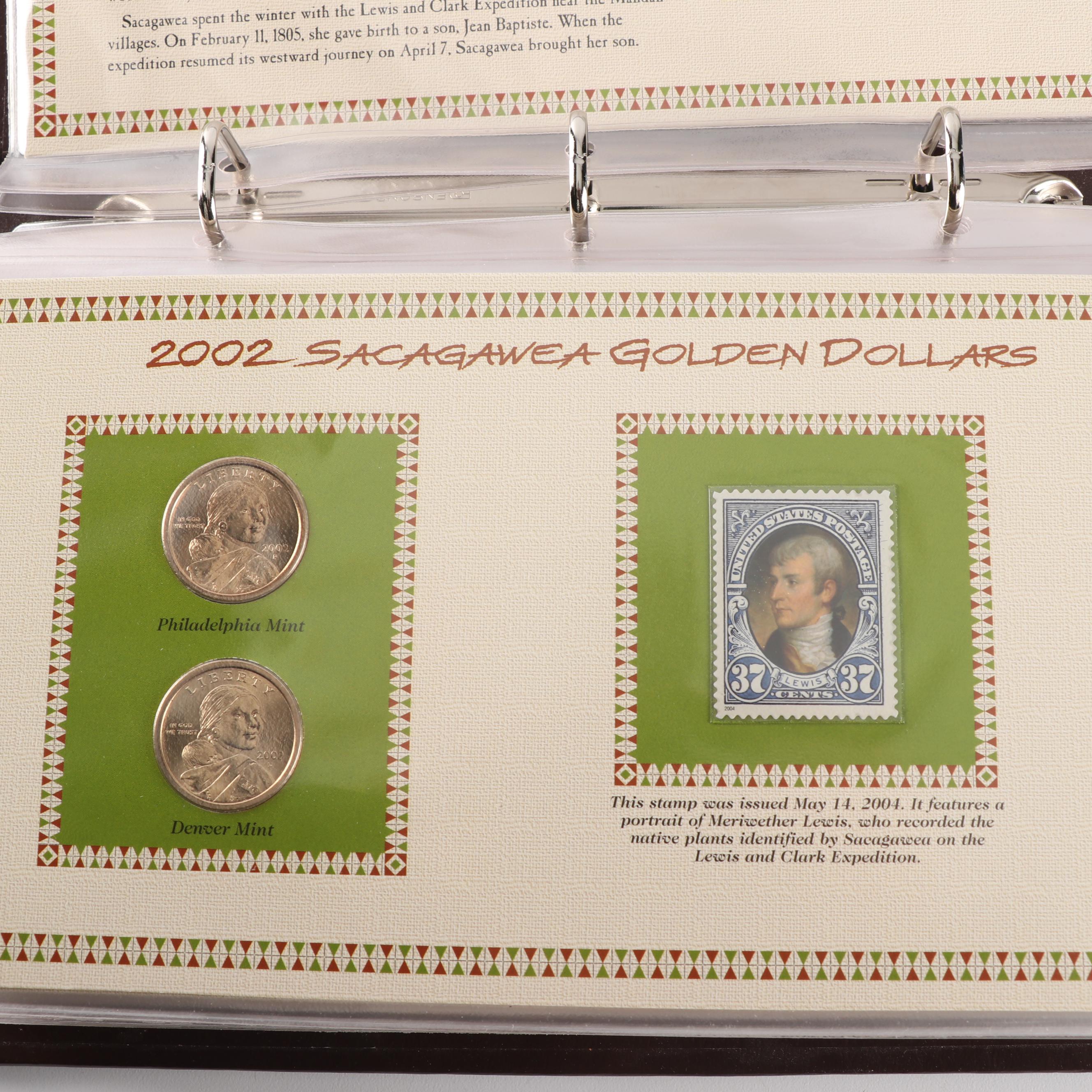 PCS The Complete Collection of Uncirculated Sacagawea Golden Dollars Albums