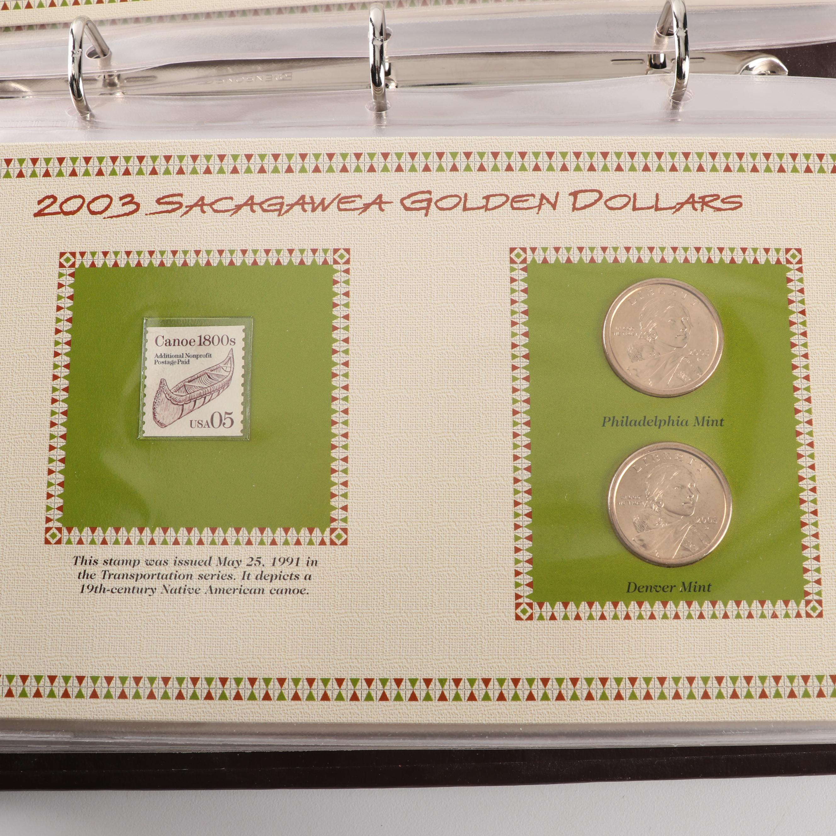 PCS The Complete Collection of Uncirculated Sacagawea Golden Dollars Albums