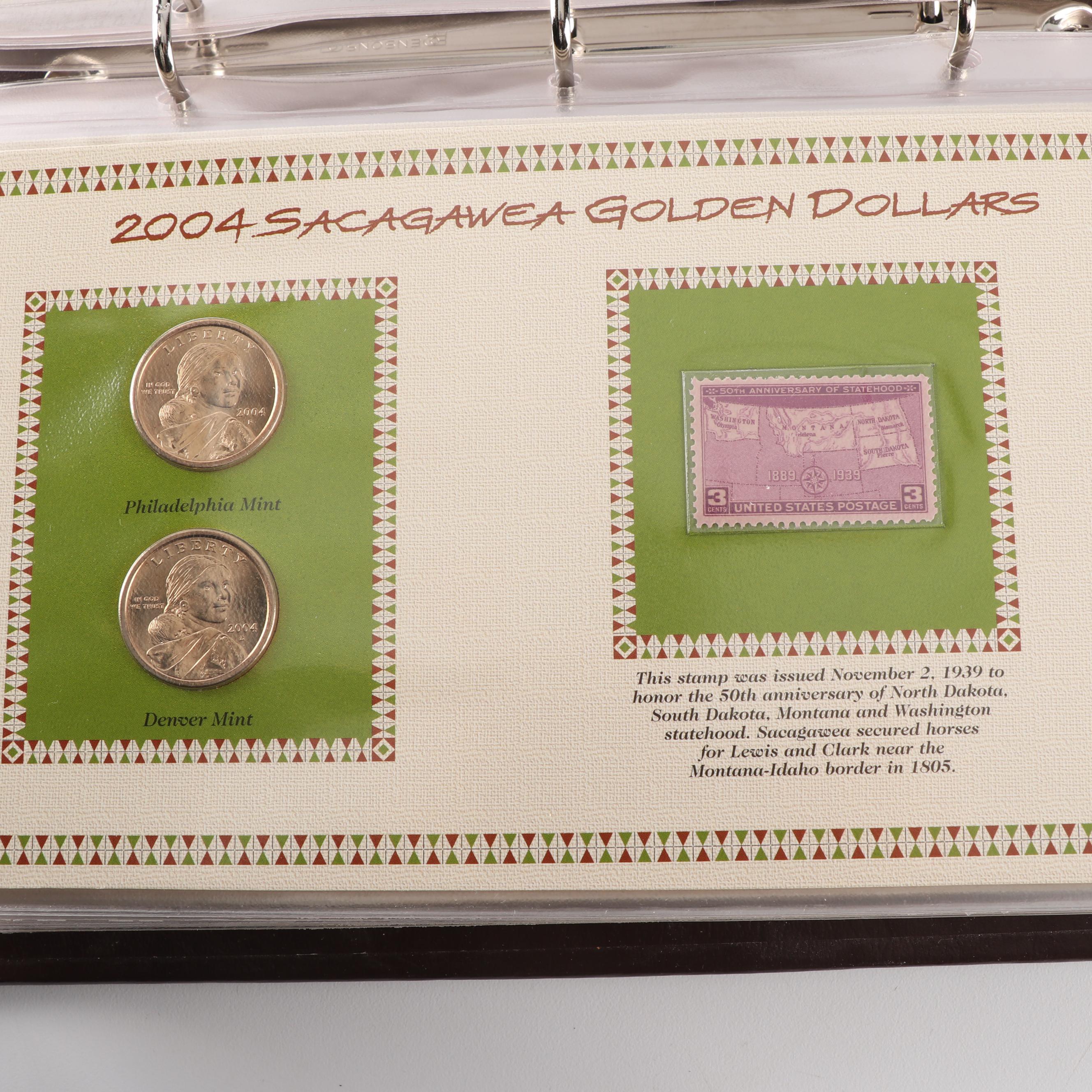 PCS The Complete Collection of Uncirculated Sacagawea Golden Dollars Albums