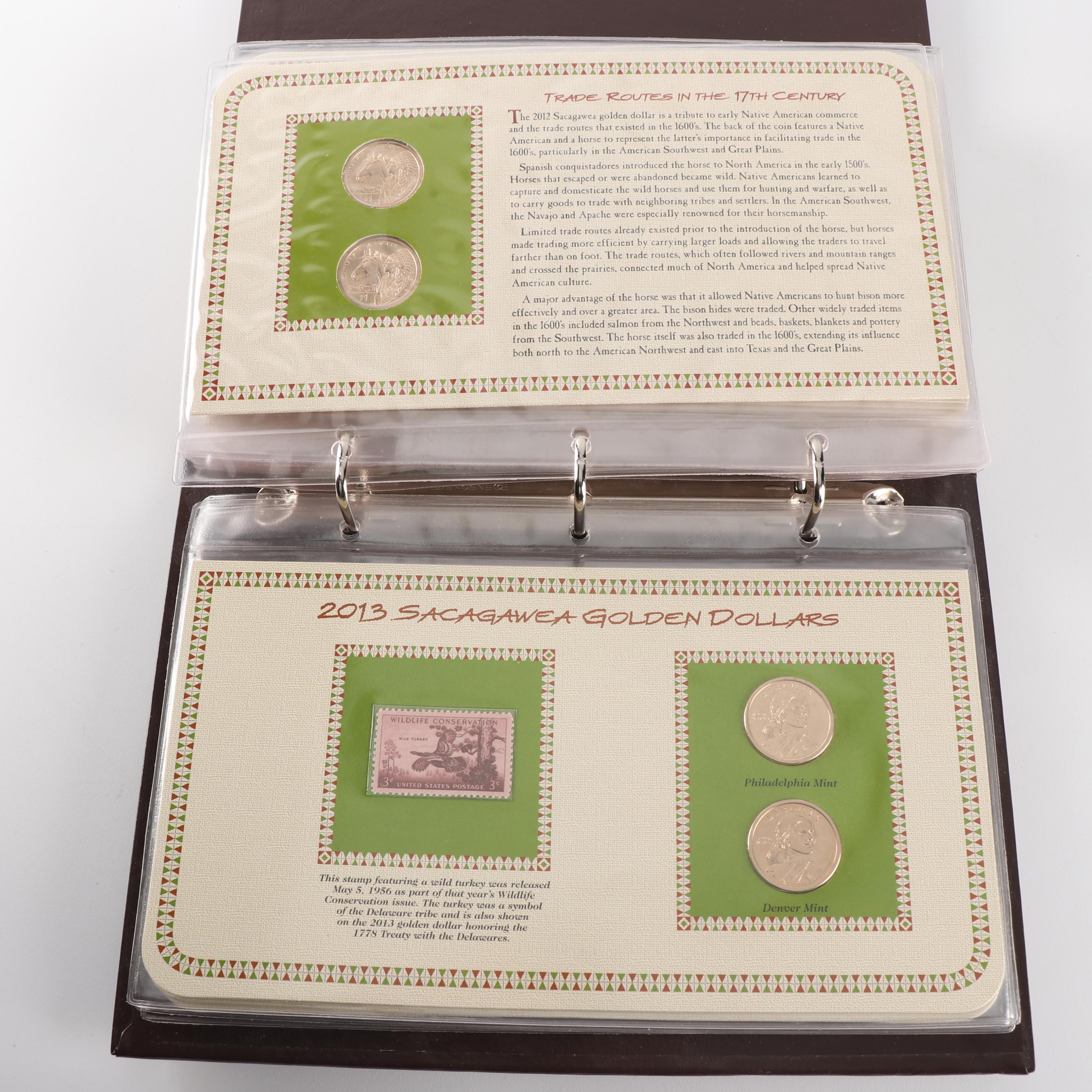 PCS The Complete Collection of Uncirculated Sacagawea Golden Dollars Albums