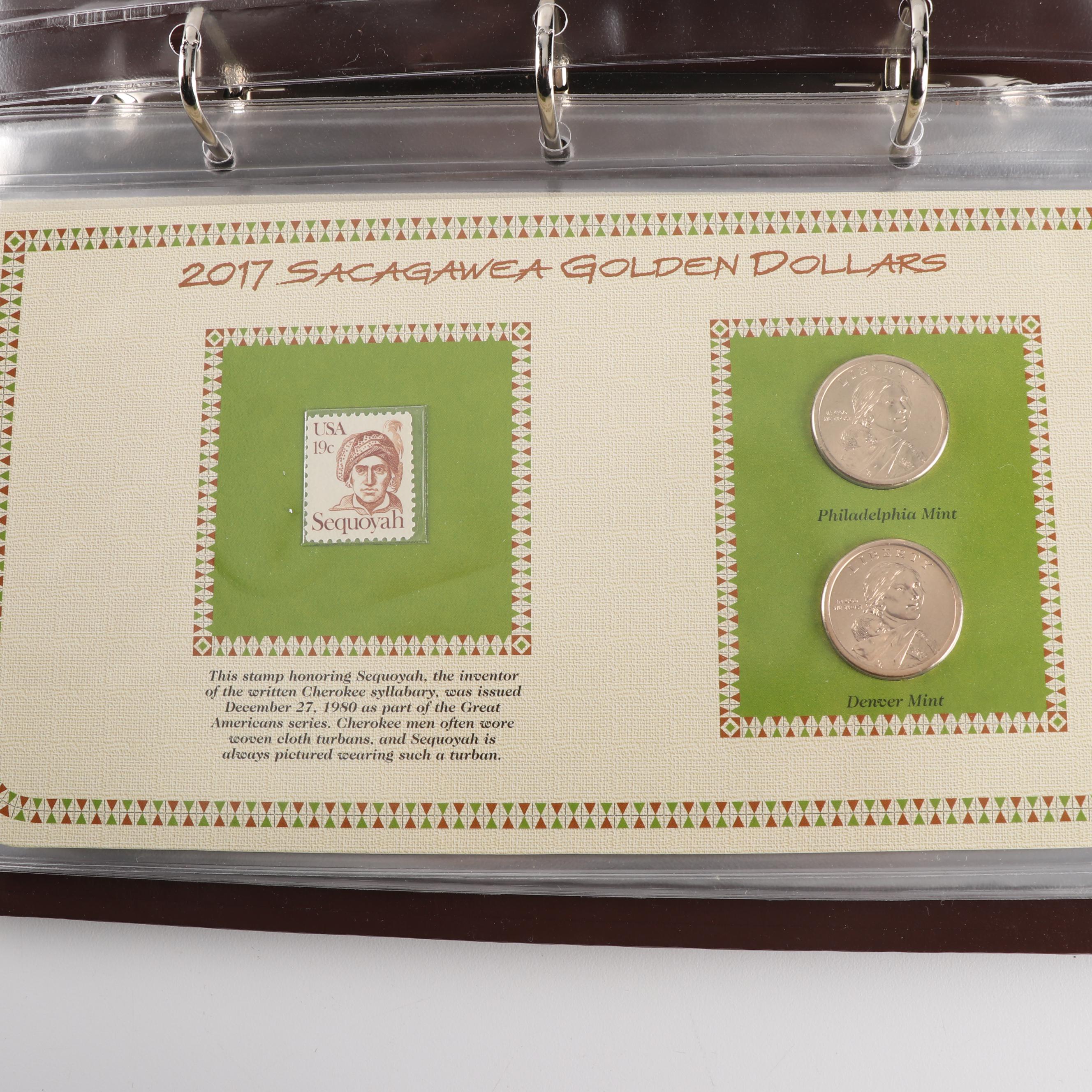 PCS The Complete Collection of Uncirculated Sacagawea Golden Dollars Albums