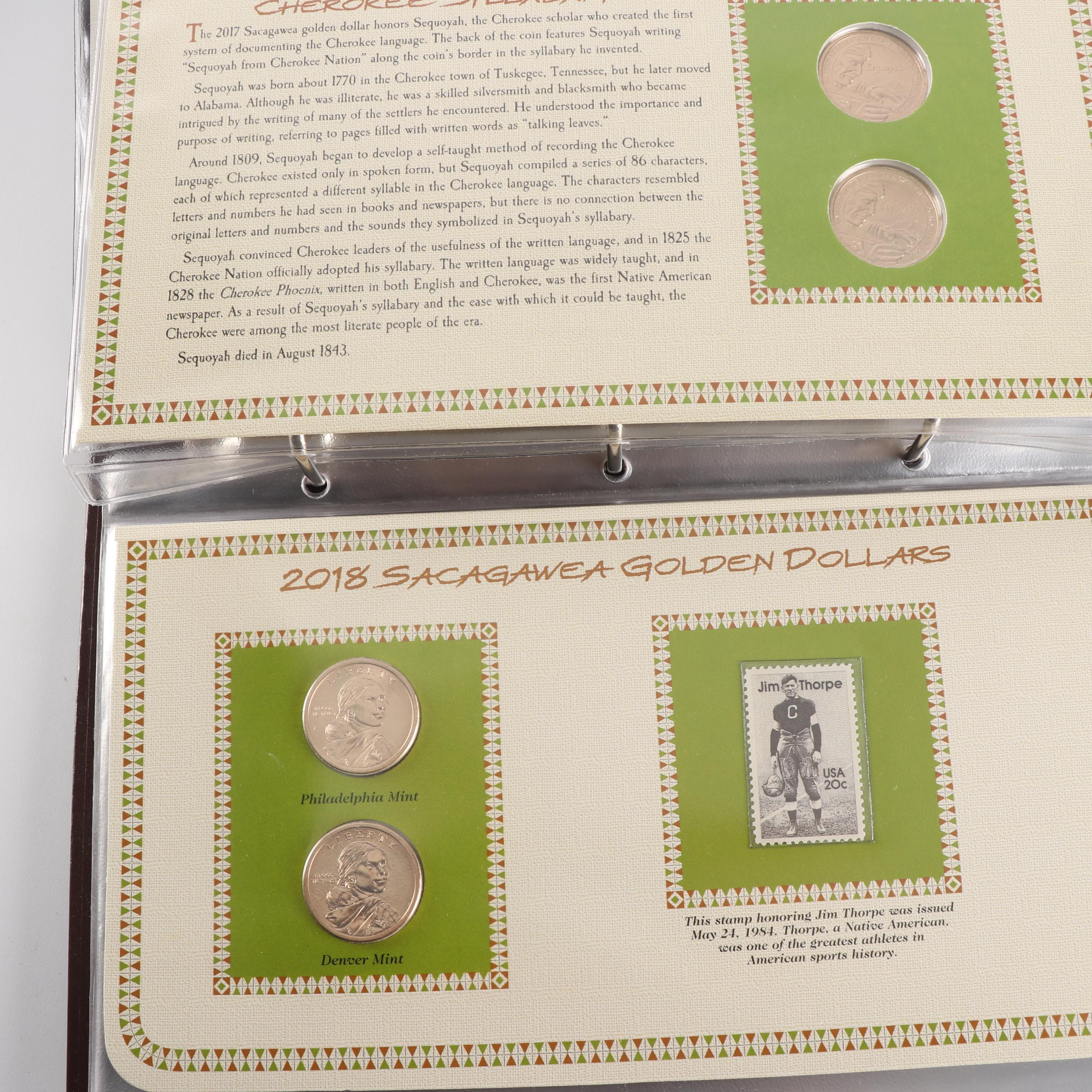 PCS The Complete Collection of Uncirculated Sacagawea Golden Dollars Albums