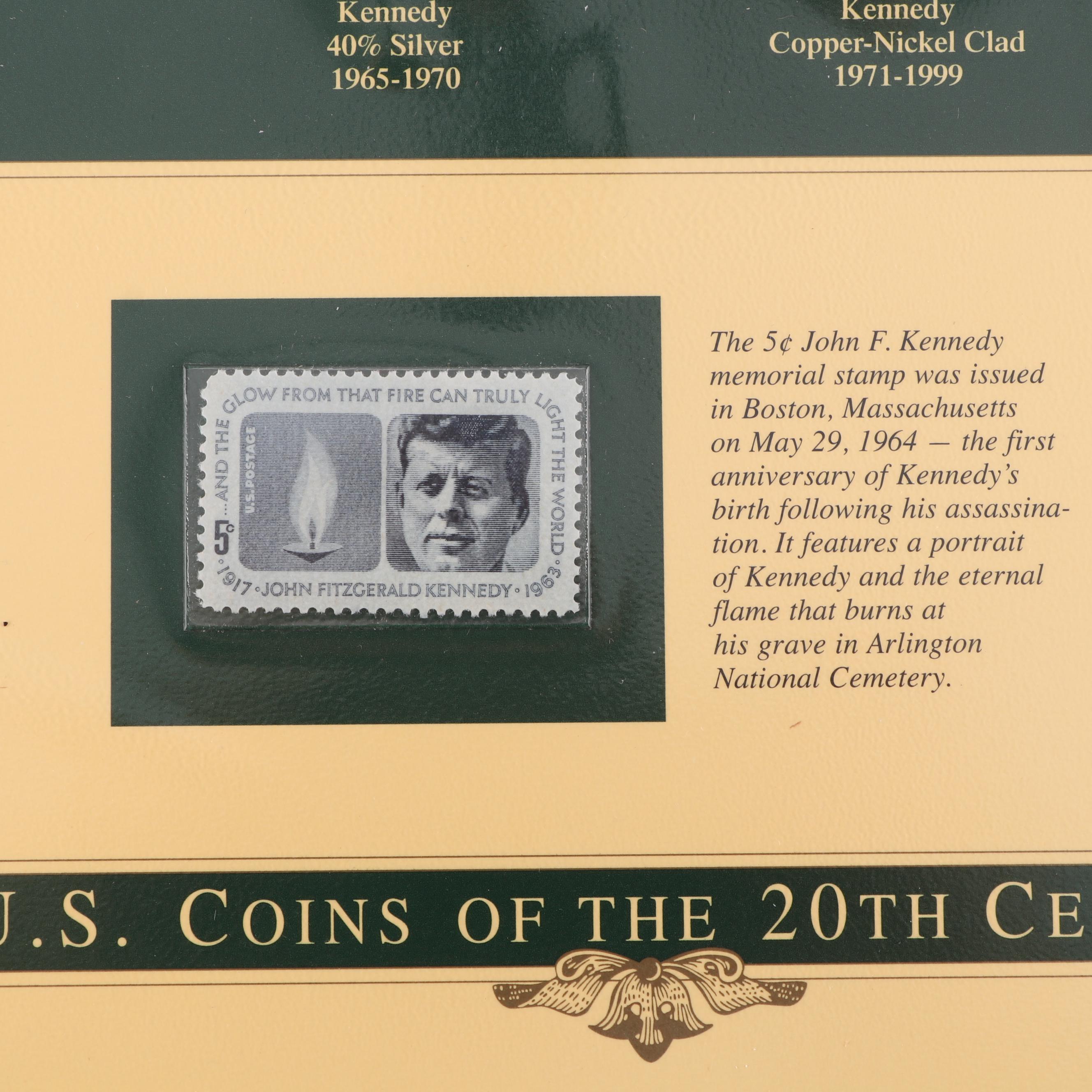 PCS U.S. Coins of the Twentieth Century with Historic Stamps Album