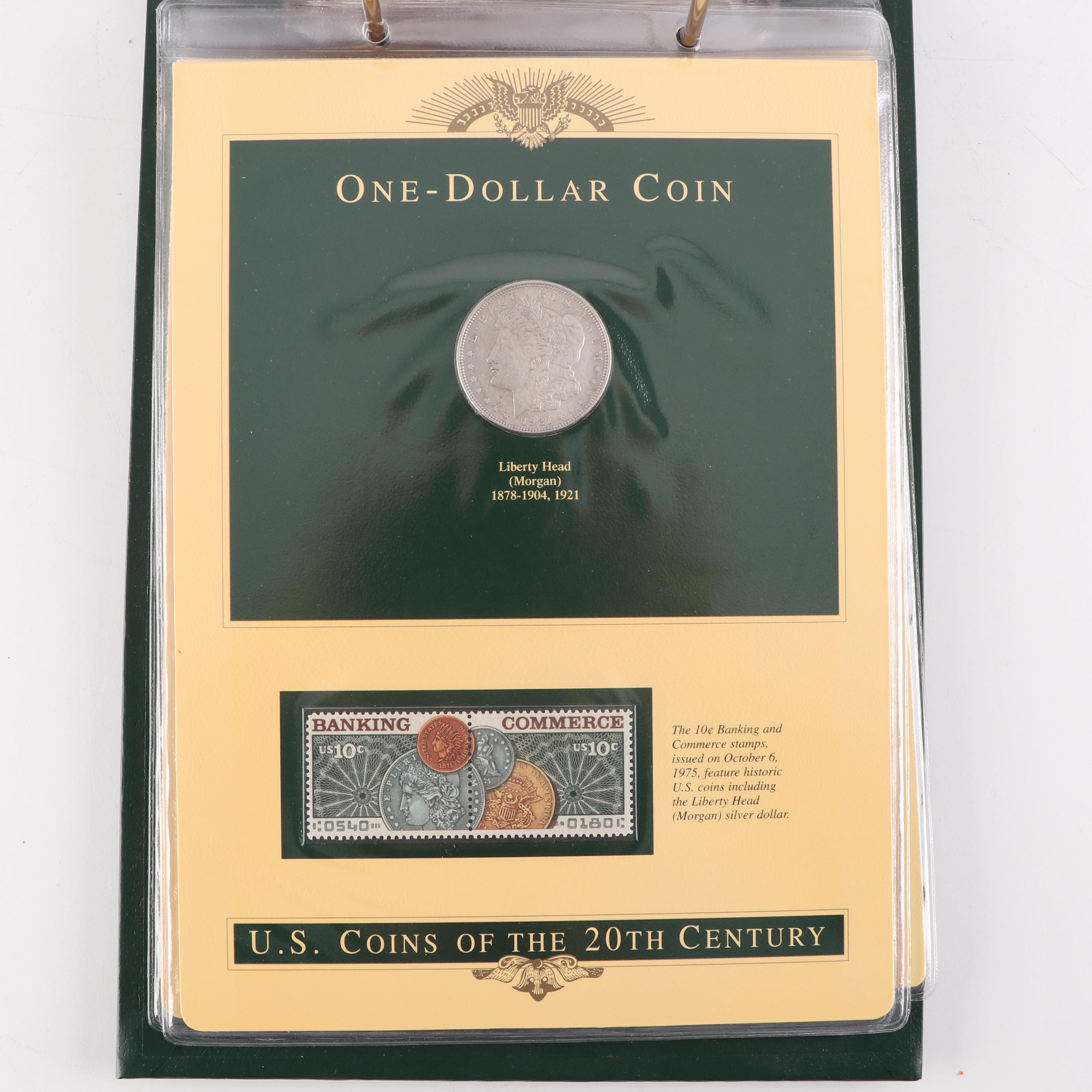 PCS U.S. Coins of the Twentieth Century with Historic Stamps Album