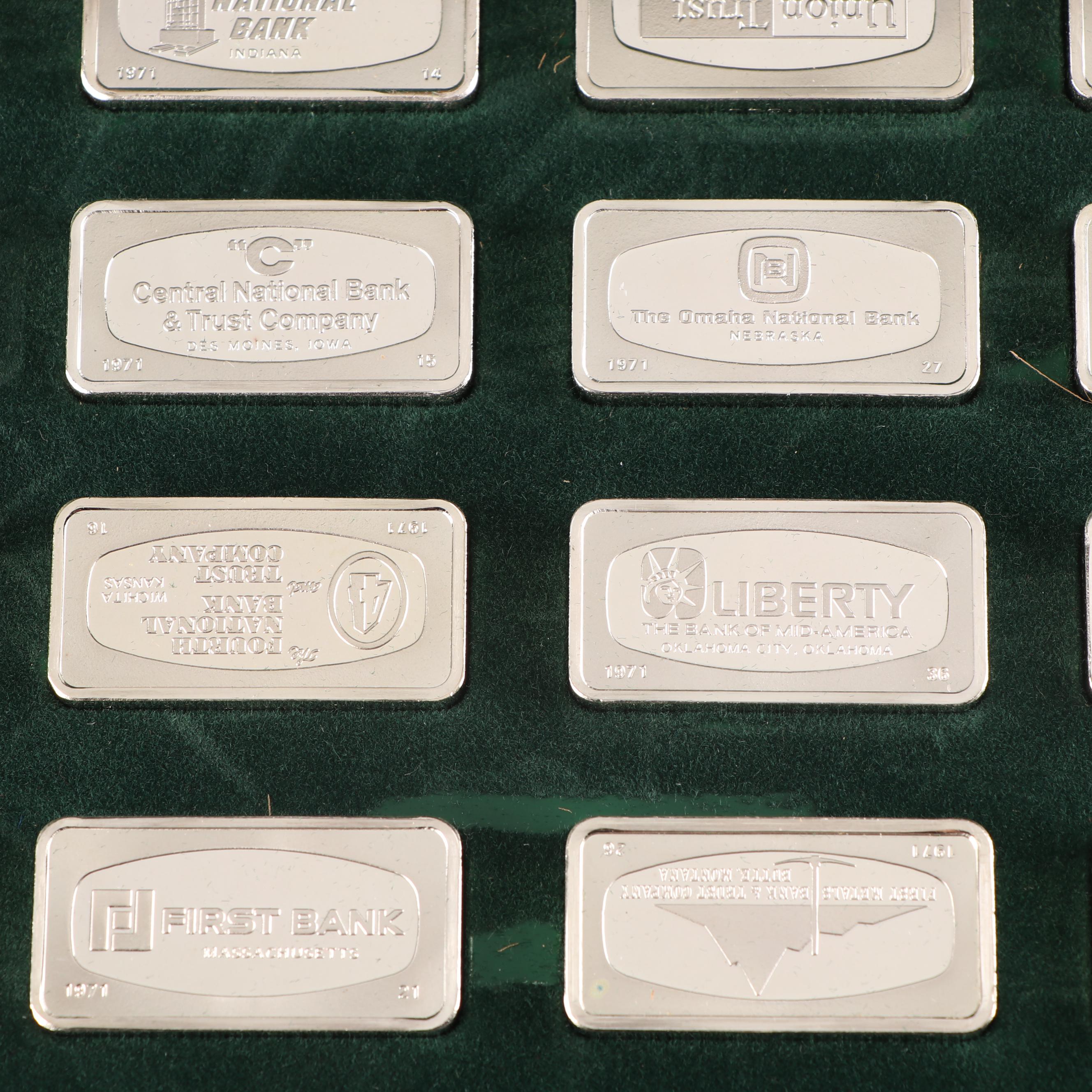 Franklin Mint 50-State Collection of 1971 1000 Grain Sterling Silver Ingots