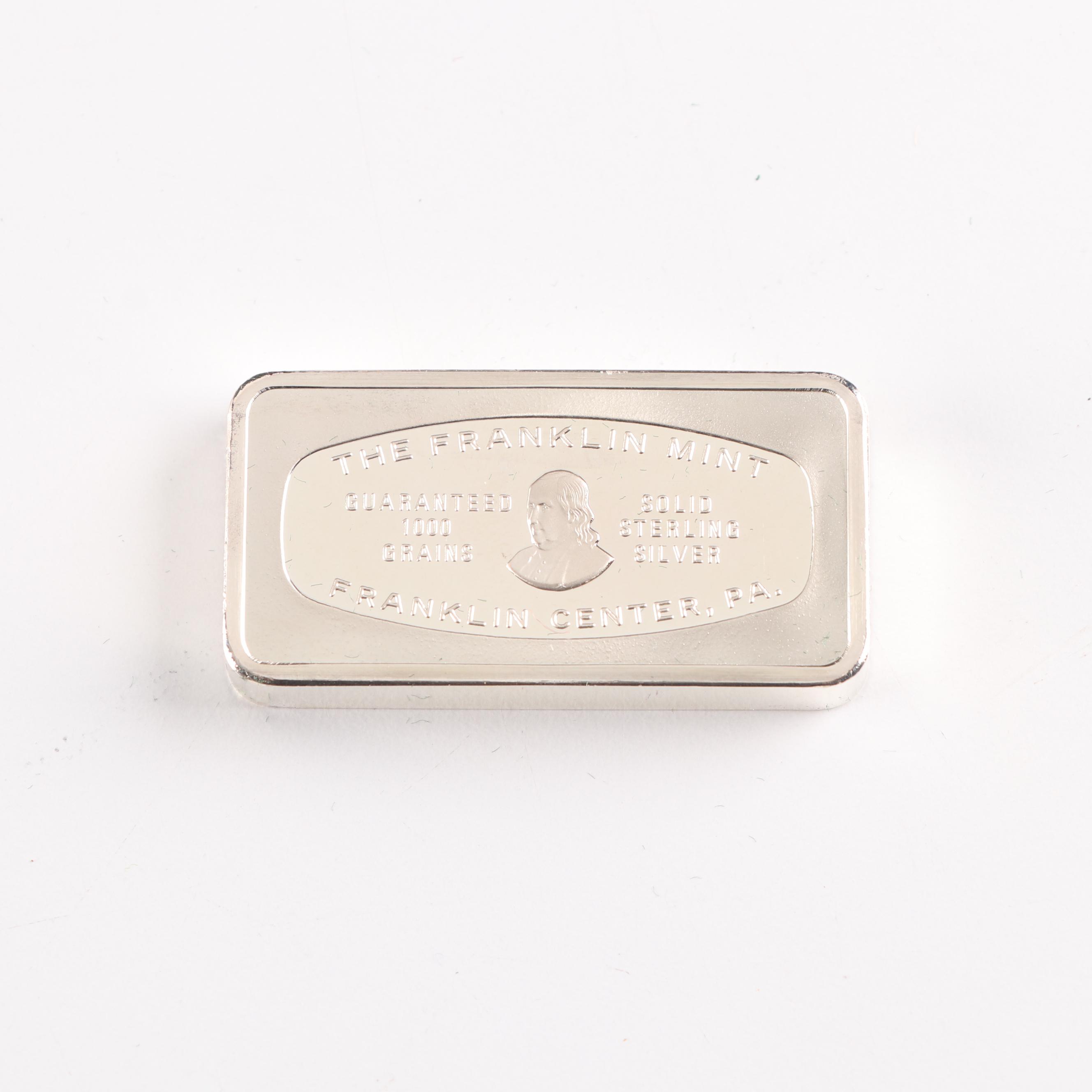 Franklin Mint 50-State Collection of 1971 1000 Grain Sterling Silver Ingots