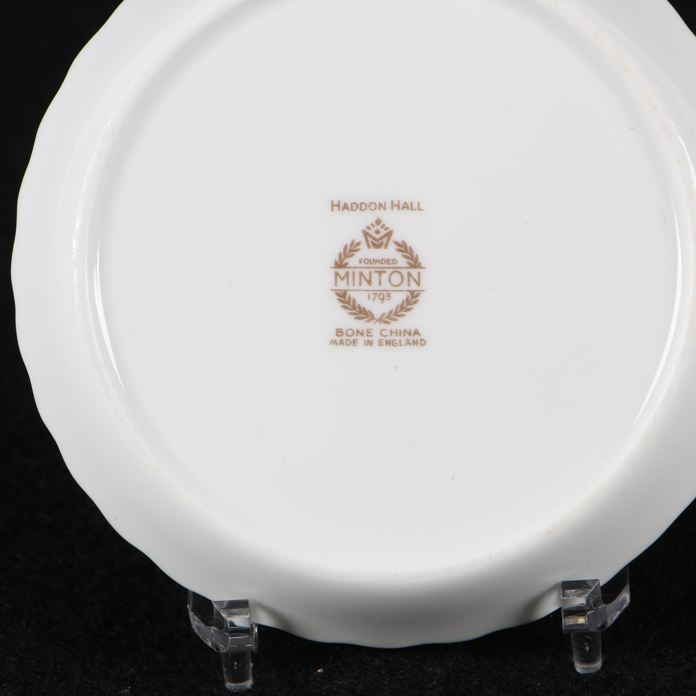 Minton "Haddon Hall" Bone China Marmalade Jars with Tray and Saucer