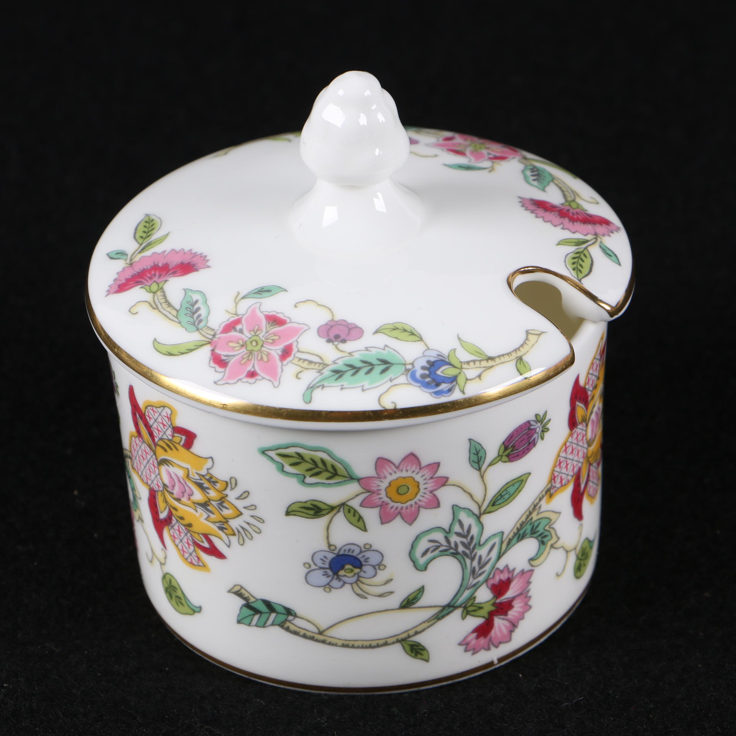 Minton "Haddon Hall" Bone China Marmalade Jars with Tray and Saucer