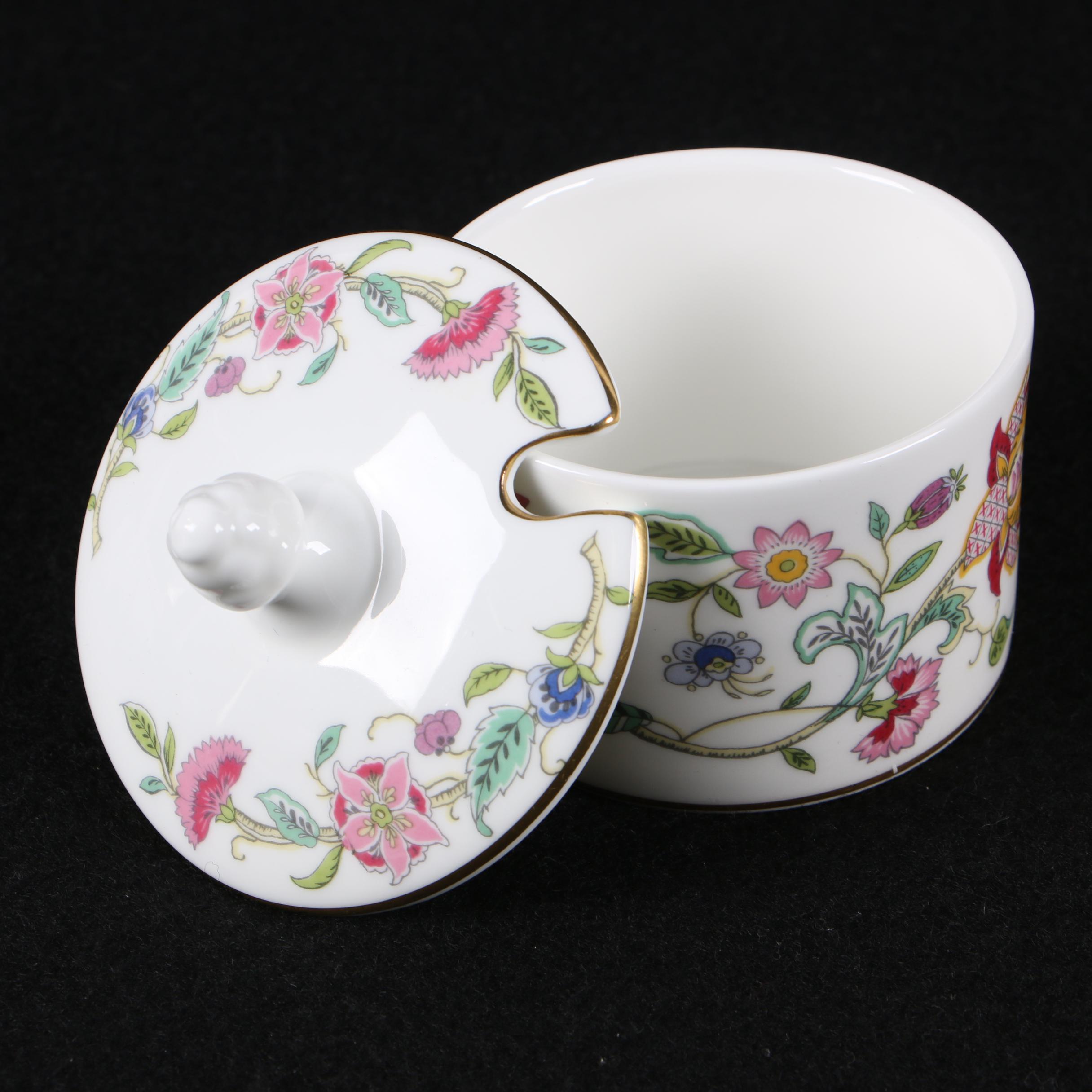 Minton "Haddon Hall" Bone China Marmalade Jars with Tray and Saucer