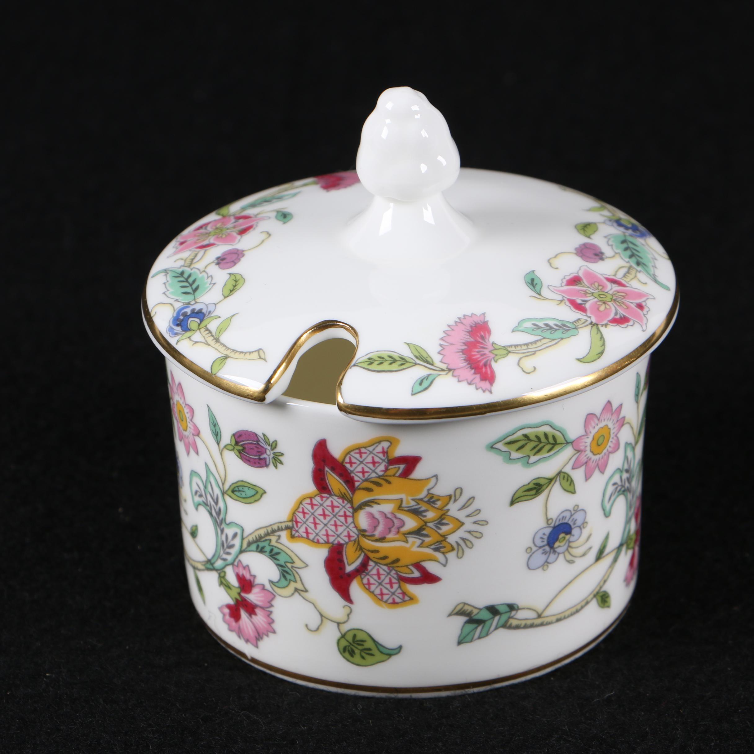 Minton "Haddon Hall" Bone China Marmalade Jars with Tray and Saucer