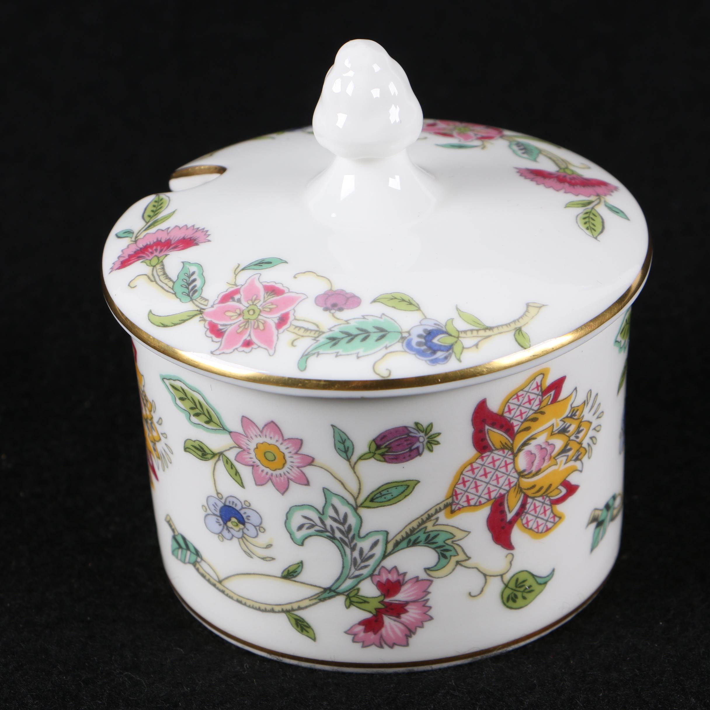Minton "Haddon Hall" Bone China Marmalade Jars with Tray and Saucer