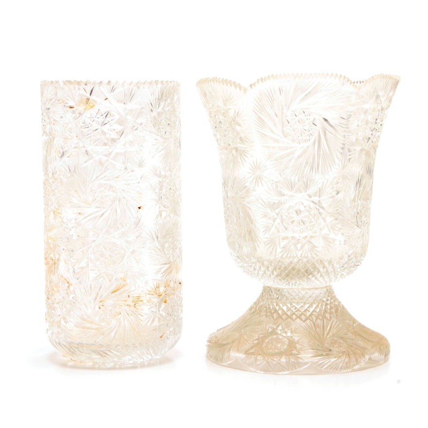 Early 20th Century American Brilliant Cut Glass Vases