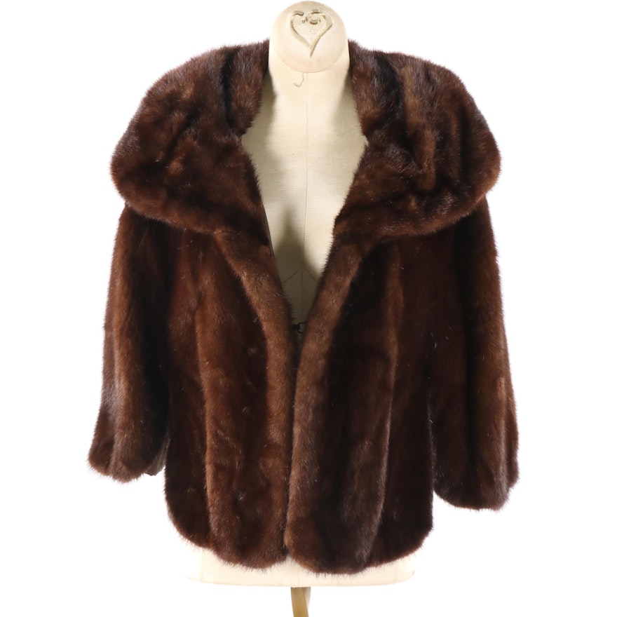 Women's Vintage Kaufmann's Brown Mink Fur Capelet