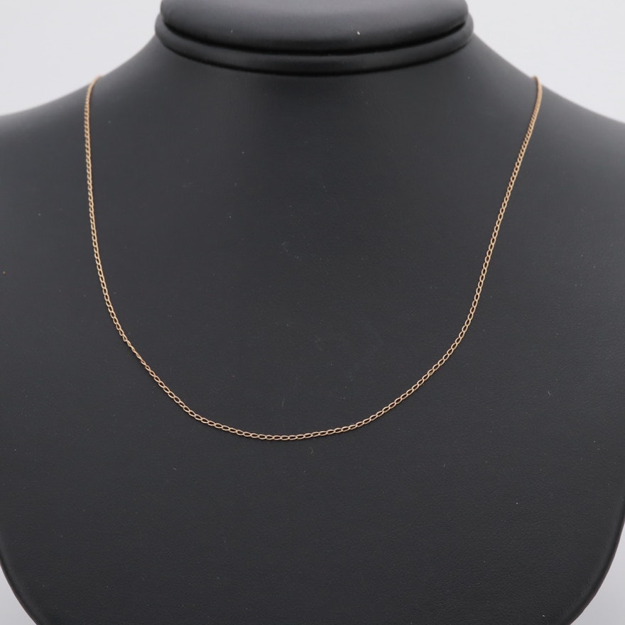 14K Yellow Gold Cable Chain Necklace