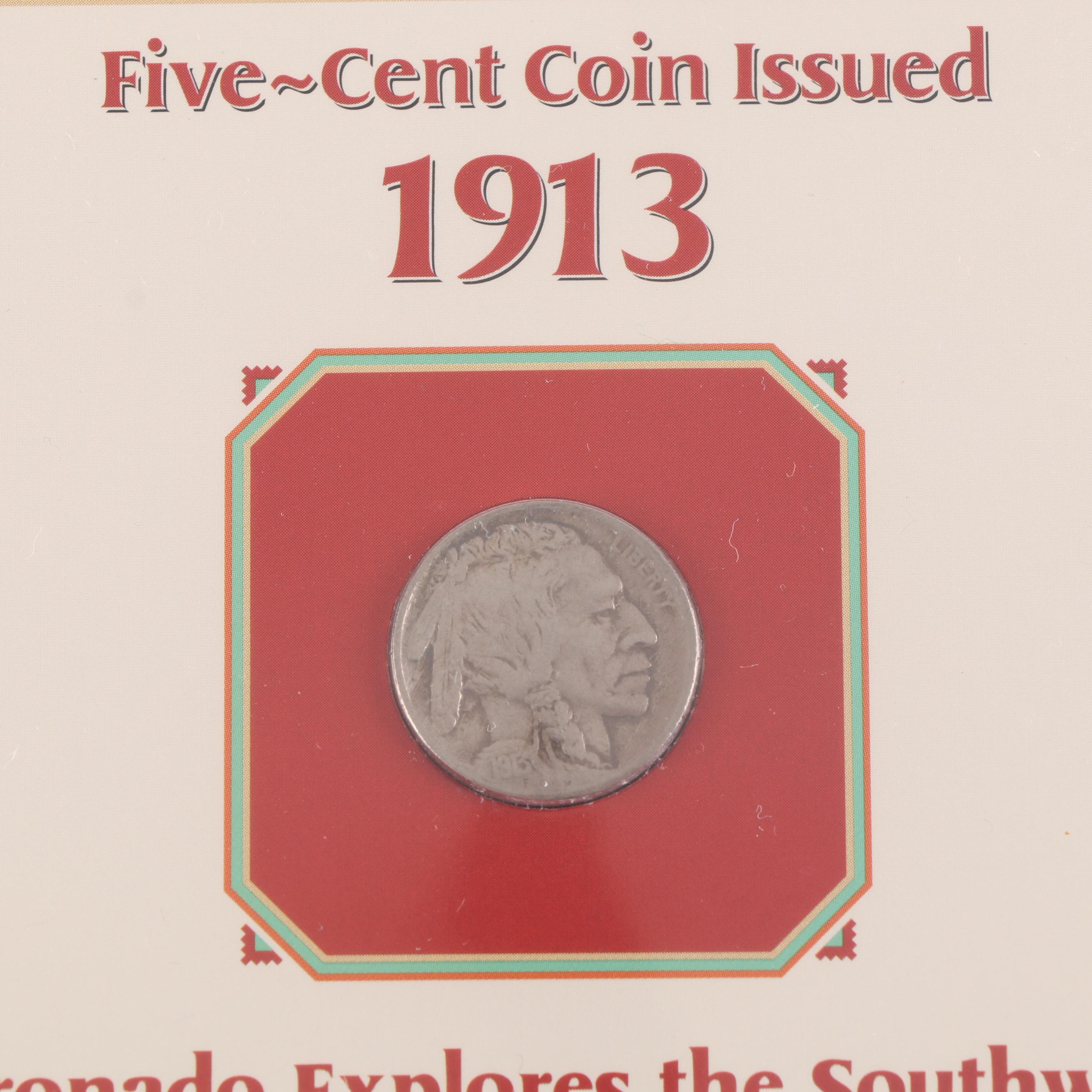 PCS Buffalo Nickel Collection from 1913-1938 with Stamps Album