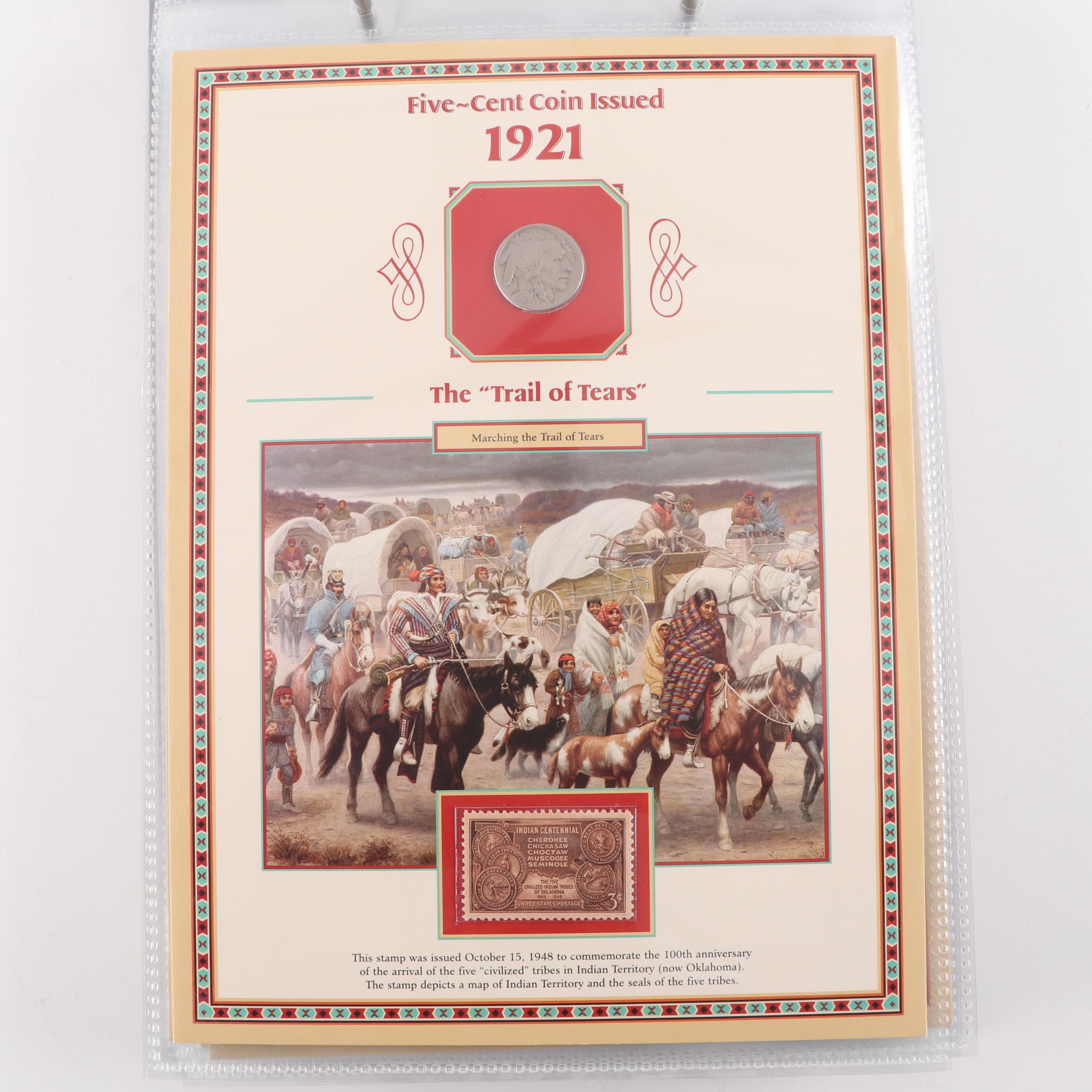 PCS Buffalo Nickel Collection from 1913-1938 with Stamps Album