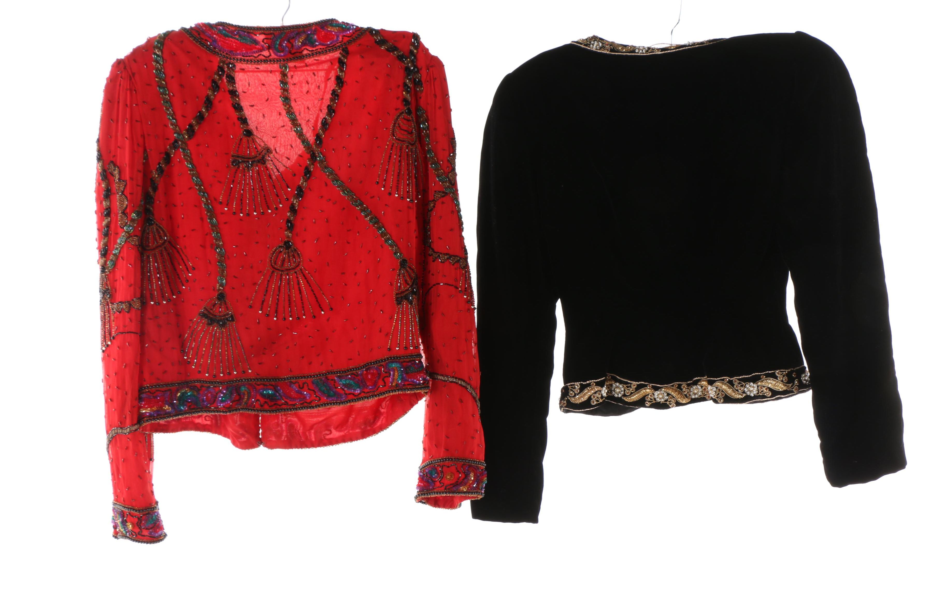 Women's Victor Costa and Laurence Kazar New York Embellished Jackets