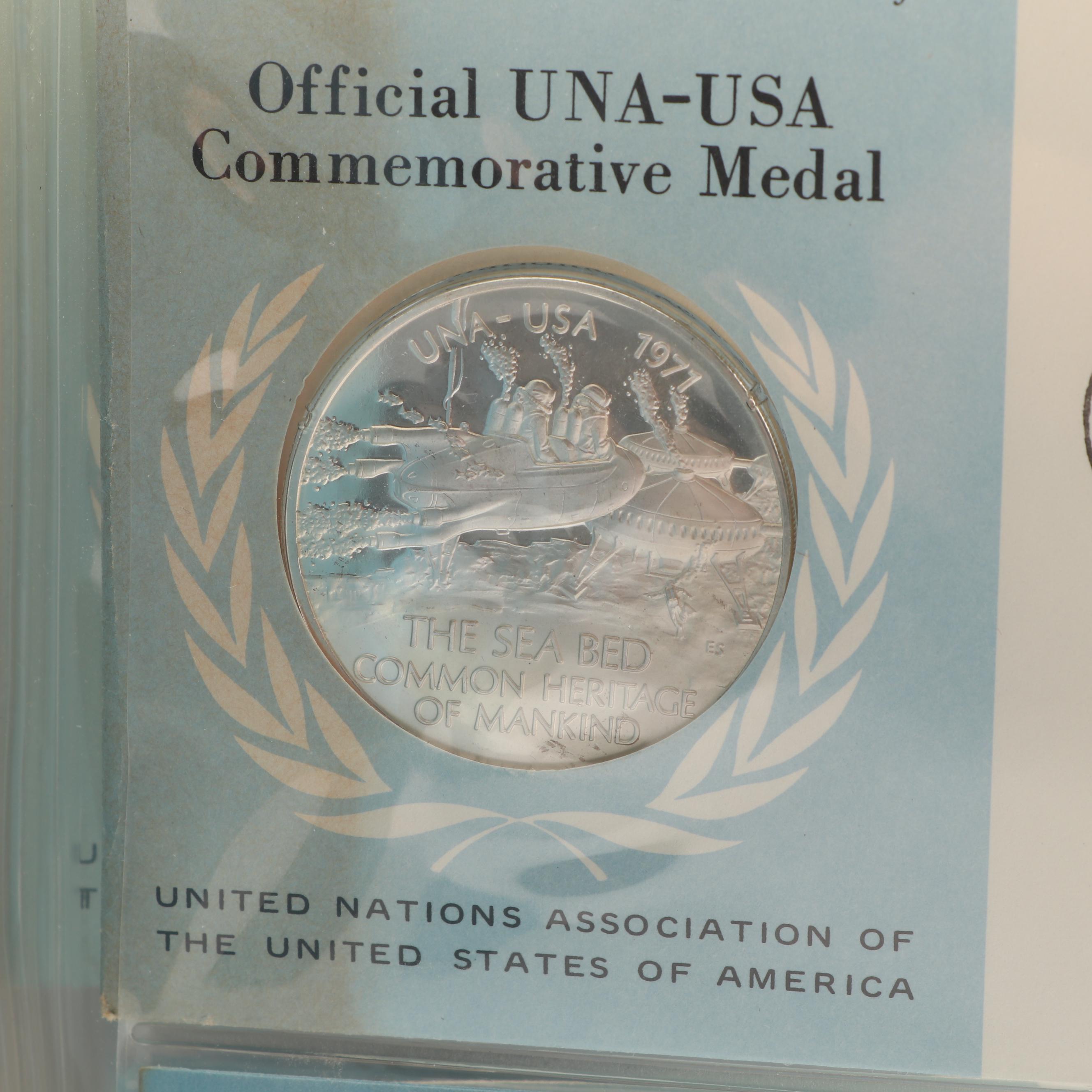 Franklin Mint 1971 United Nations Association UNA-USA Commemorative Medals