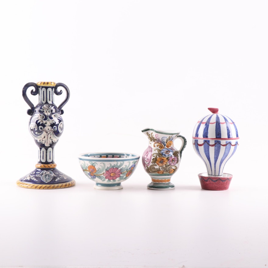 Hand-Painted Greek and Italian Pottery