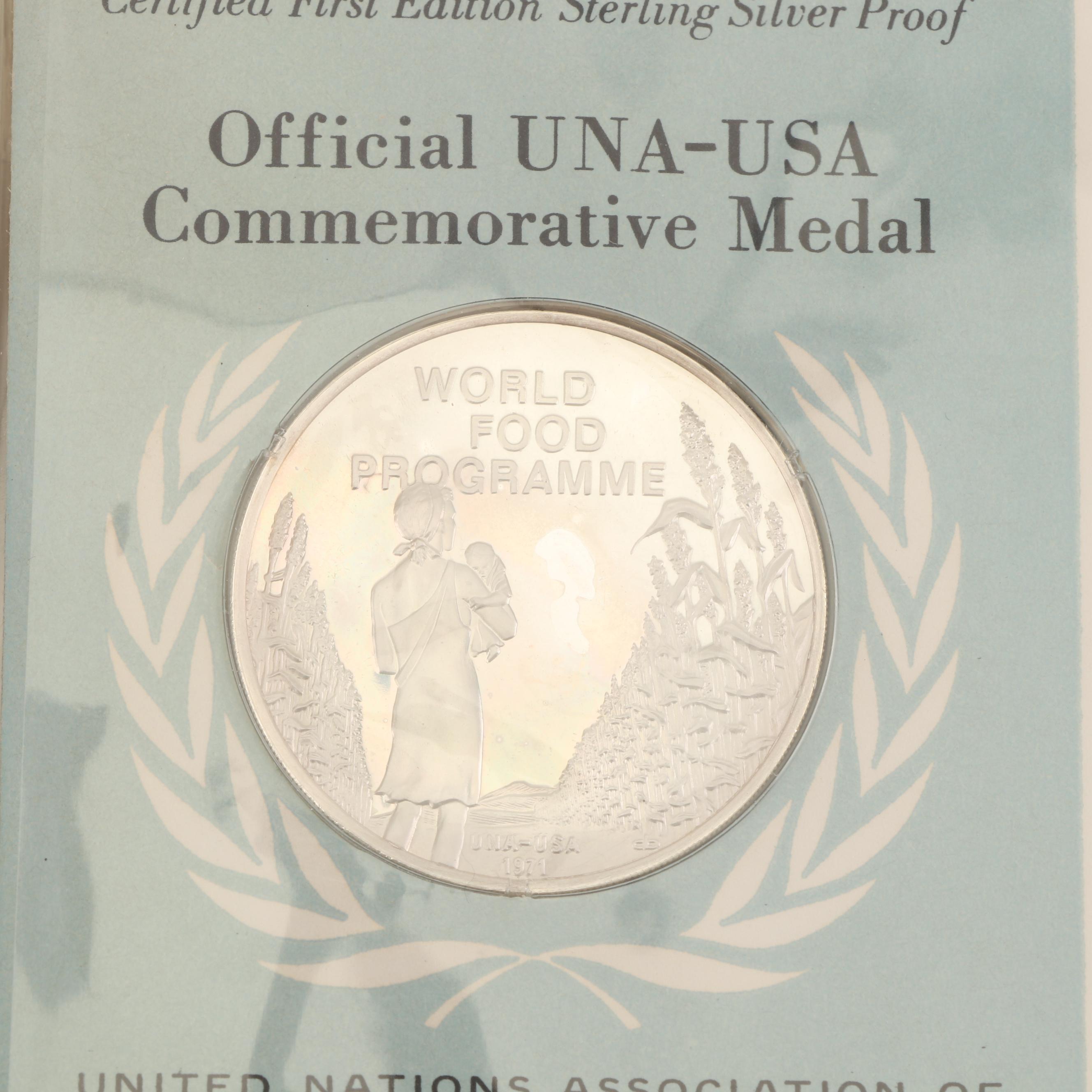 Franklin Mint 1971 United Nations Association UNA-USA Commemorative Medals