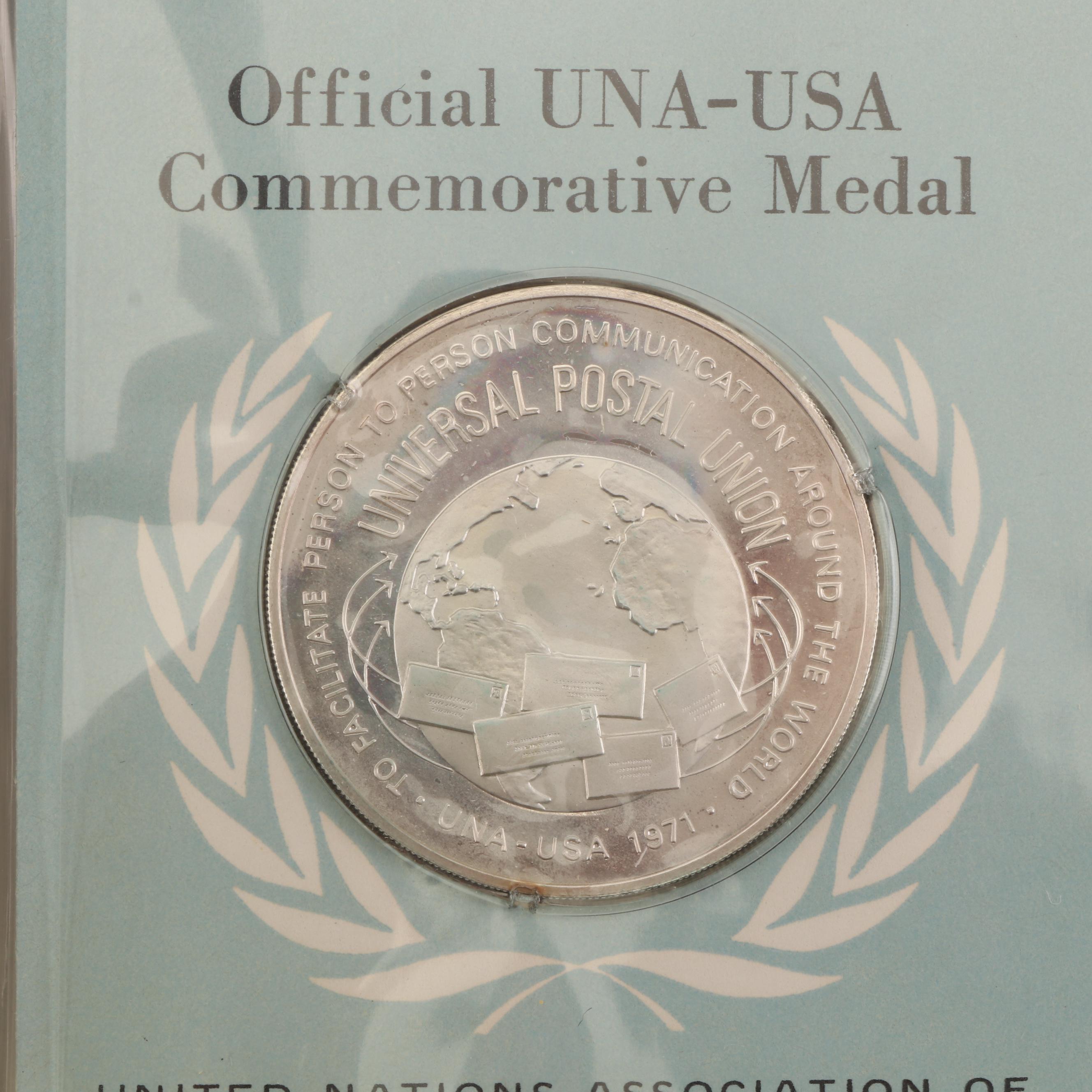Franklin Mint 1971 United Nations Association UNA-USA Commemorative Medals
