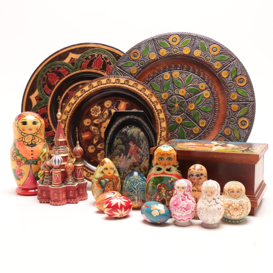 Russian and Polish Wooden Folk Art