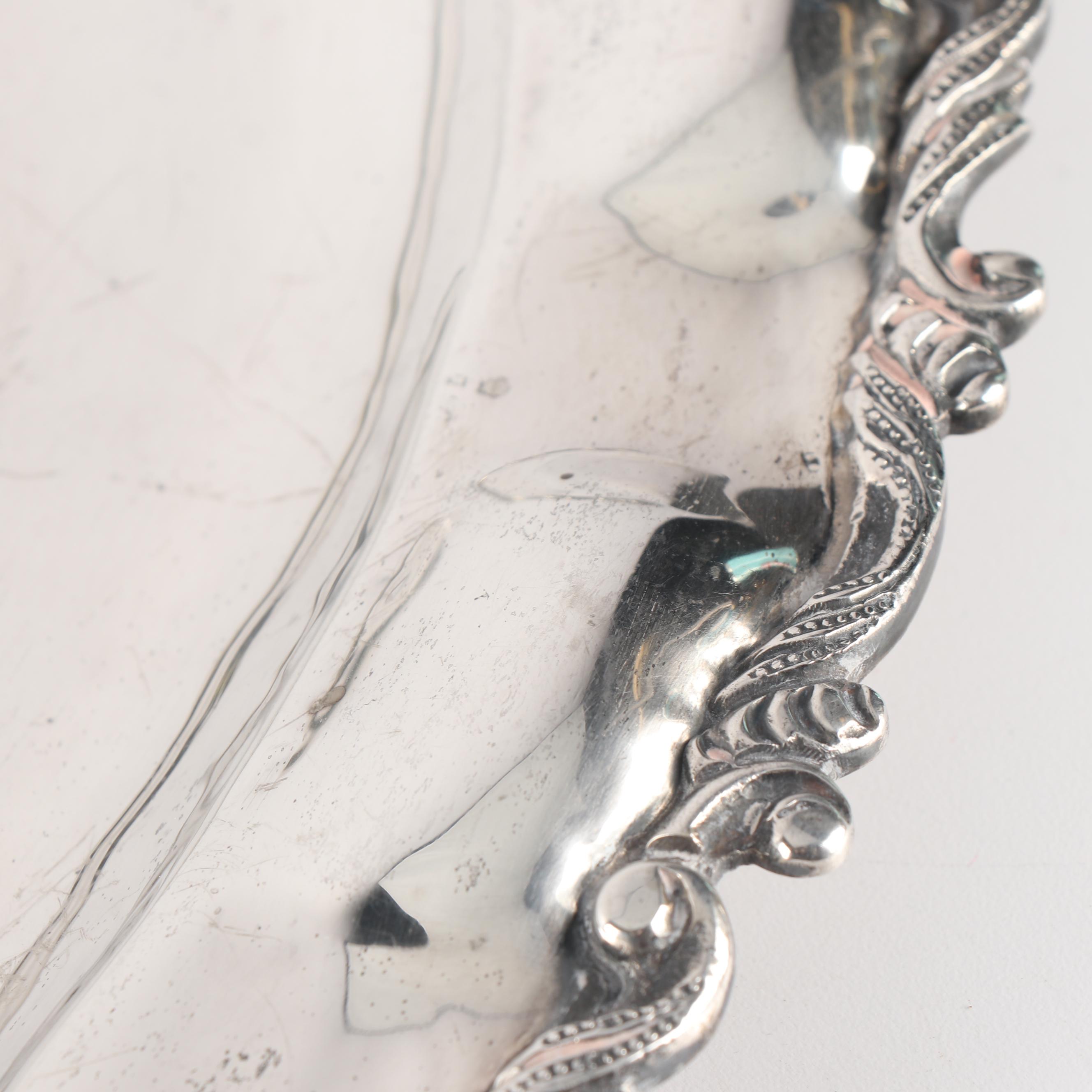 Mexican Sterling Silver Serving Tray, Second Quarter of the 20th Century