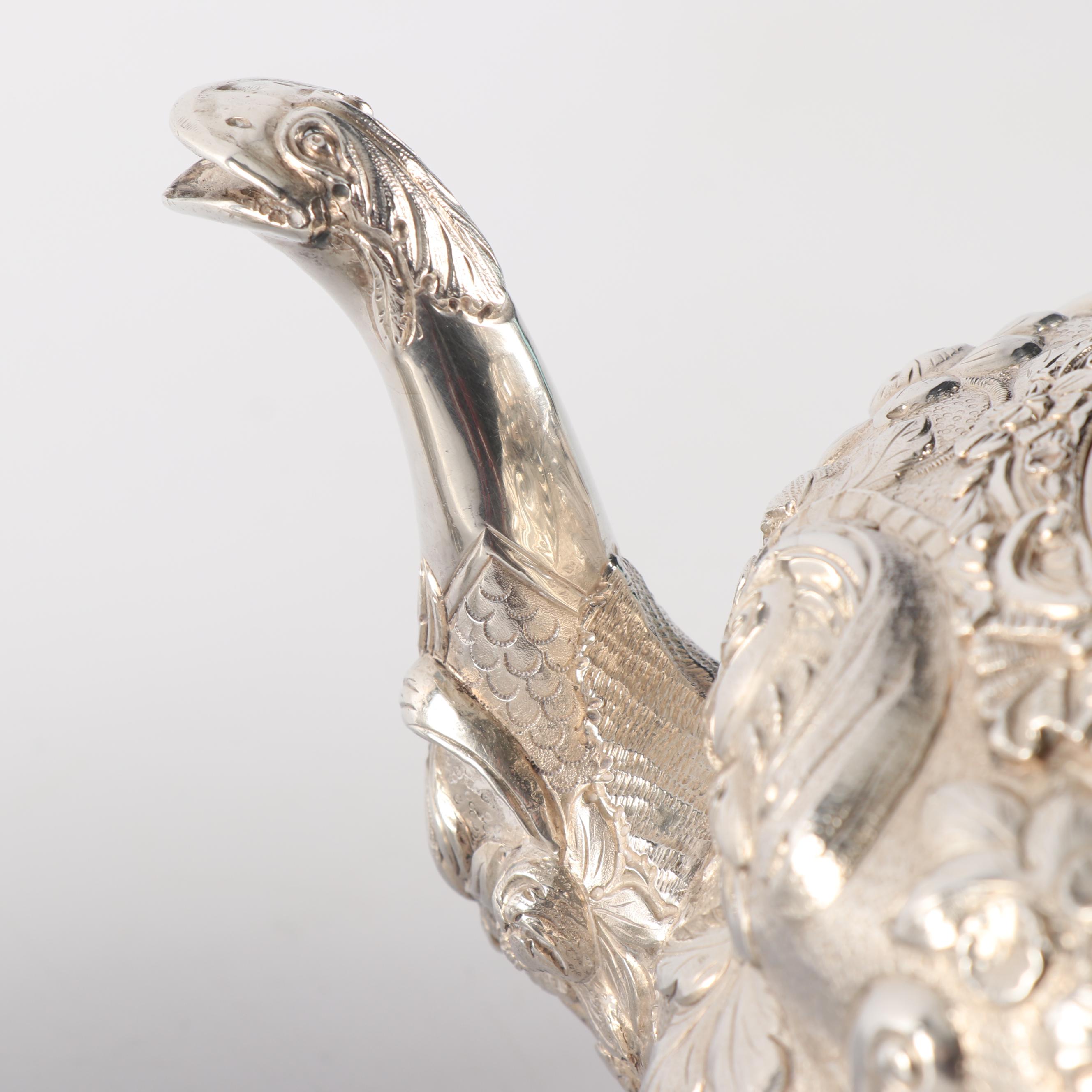 Order of the Bath English Silver Teapot, Wastebowl and Creamer, London 1818