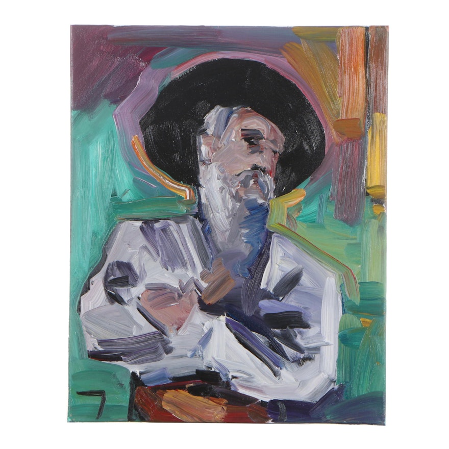 Jose Trujillo 2018 Oil Painting "Old Cowboy"