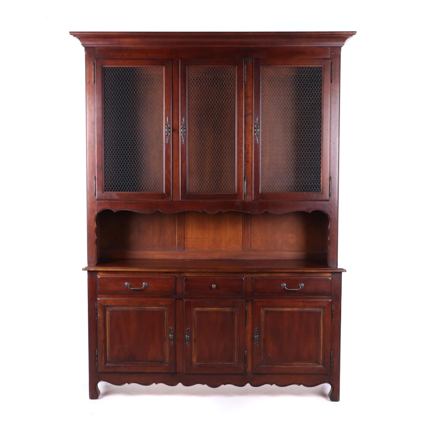 French Country Style Cherrywood China Cabinet by White Furniture, 20th Century