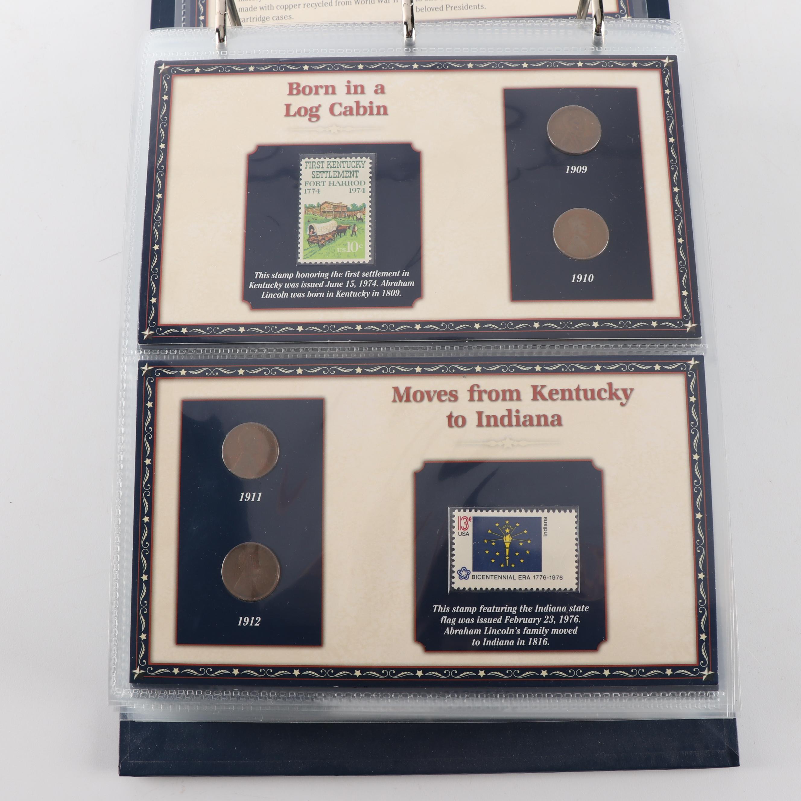 PCS 100 Years of Lincoln Coins and Historic Stamps Album