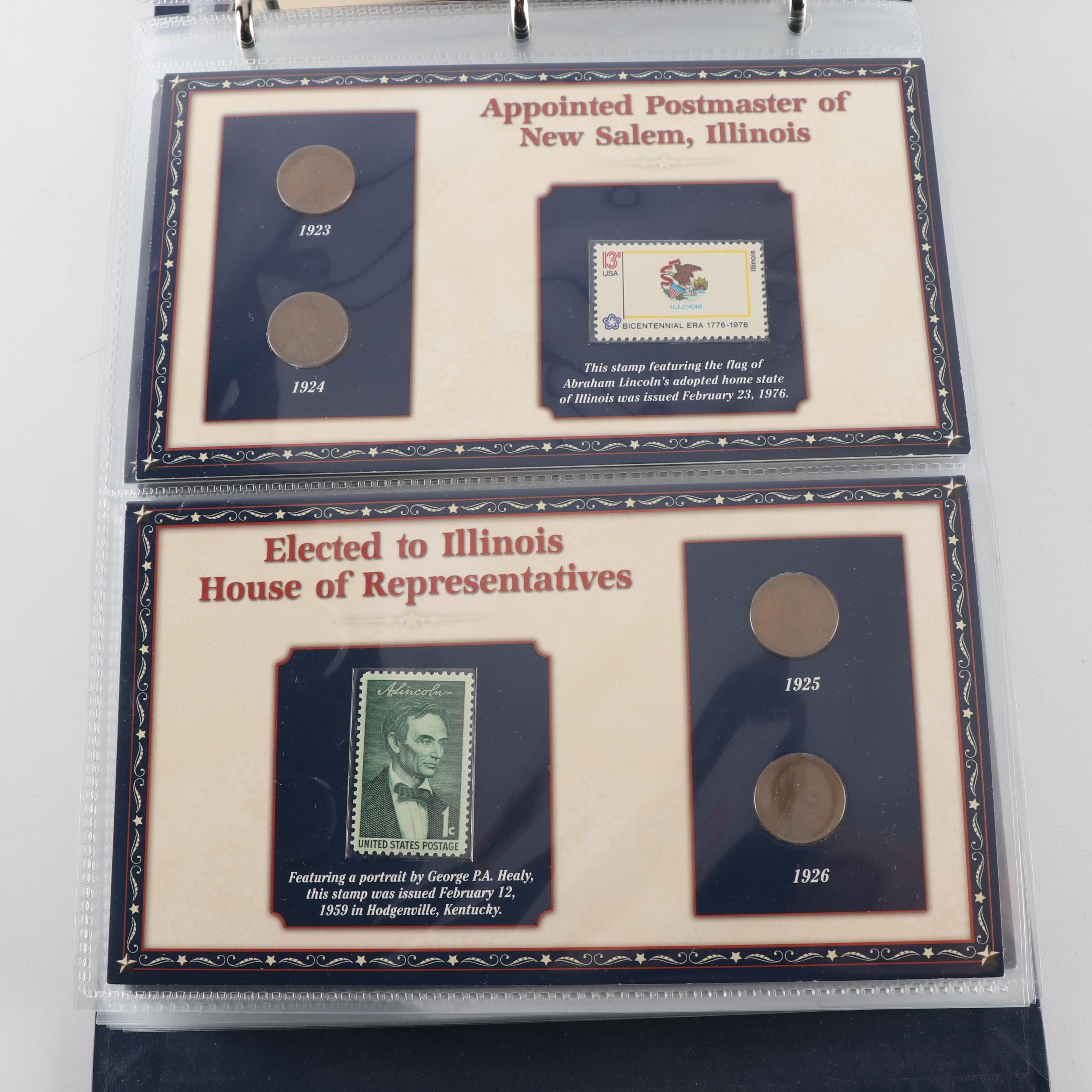 PCS 100 Years of Lincoln Coins and Historic Stamps Album