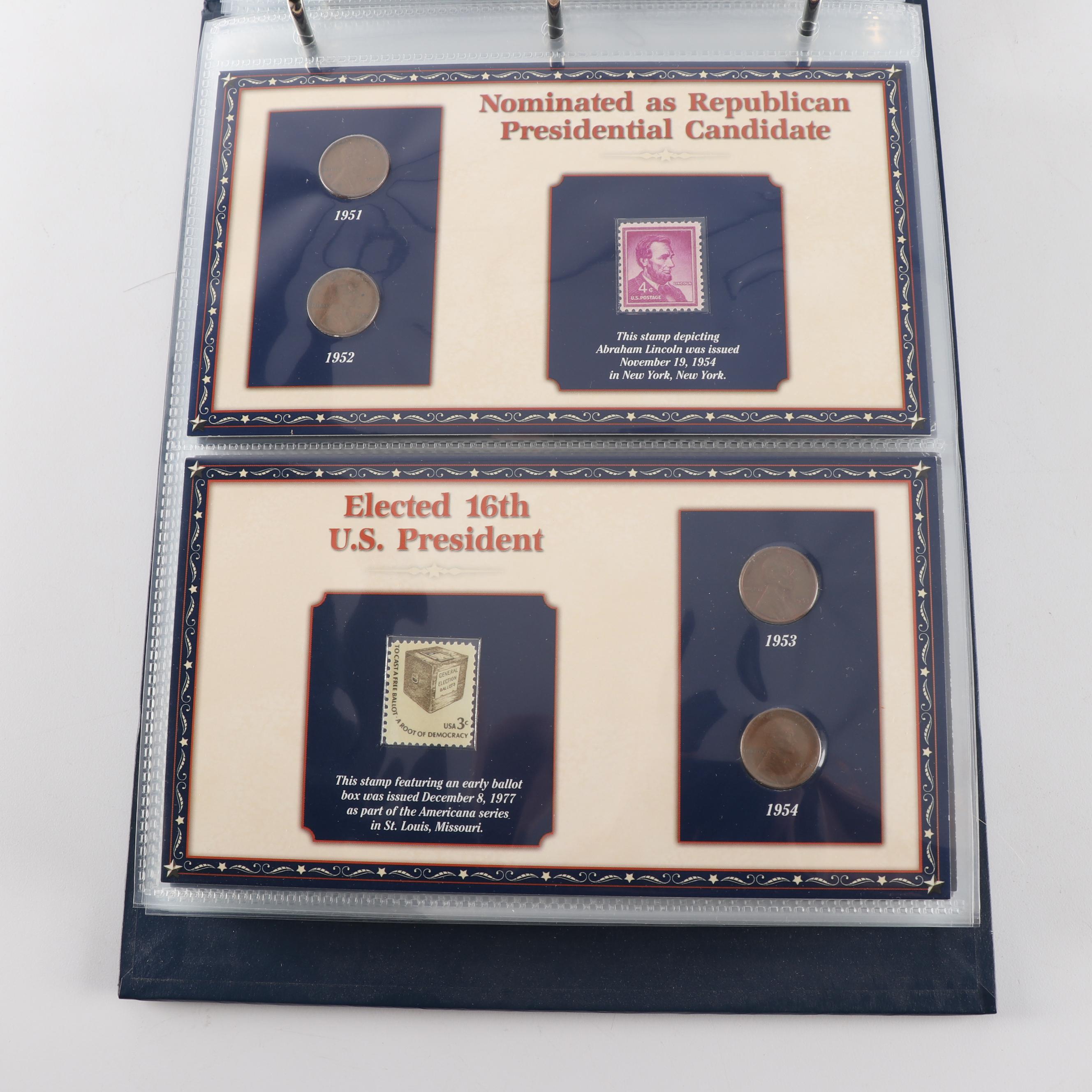 PCS 100 Years of Lincoln Coins and Historic Stamps Album