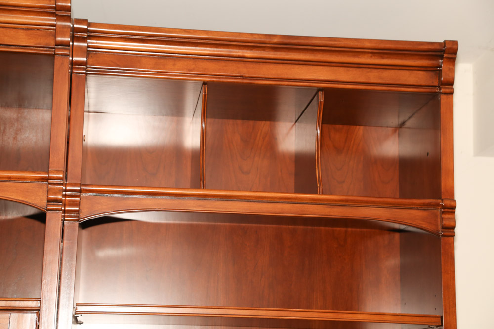 Three Piece Wall Unit Wooden Media Cabinet by Sligh, 21st Century