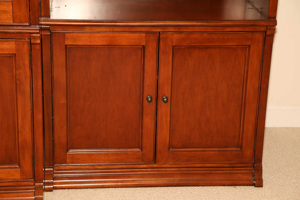 Three Piece Wall Unit Wooden Media Cabinet by Sligh, 21st Century