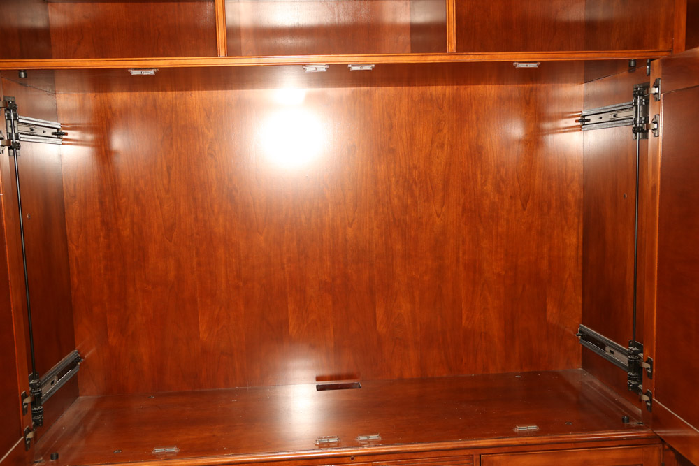 Three Piece Wall Unit Wooden Media Cabinet by Sligh, 21st Century