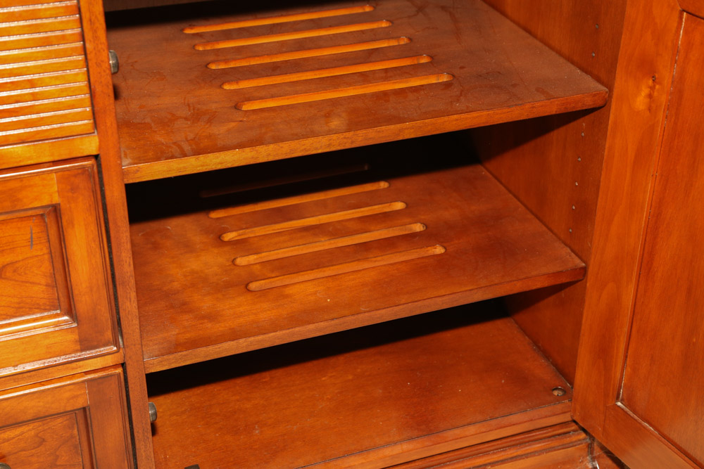 Three Piece Wall Unit Wooden Media Cabinet by Sligh, 21st Century