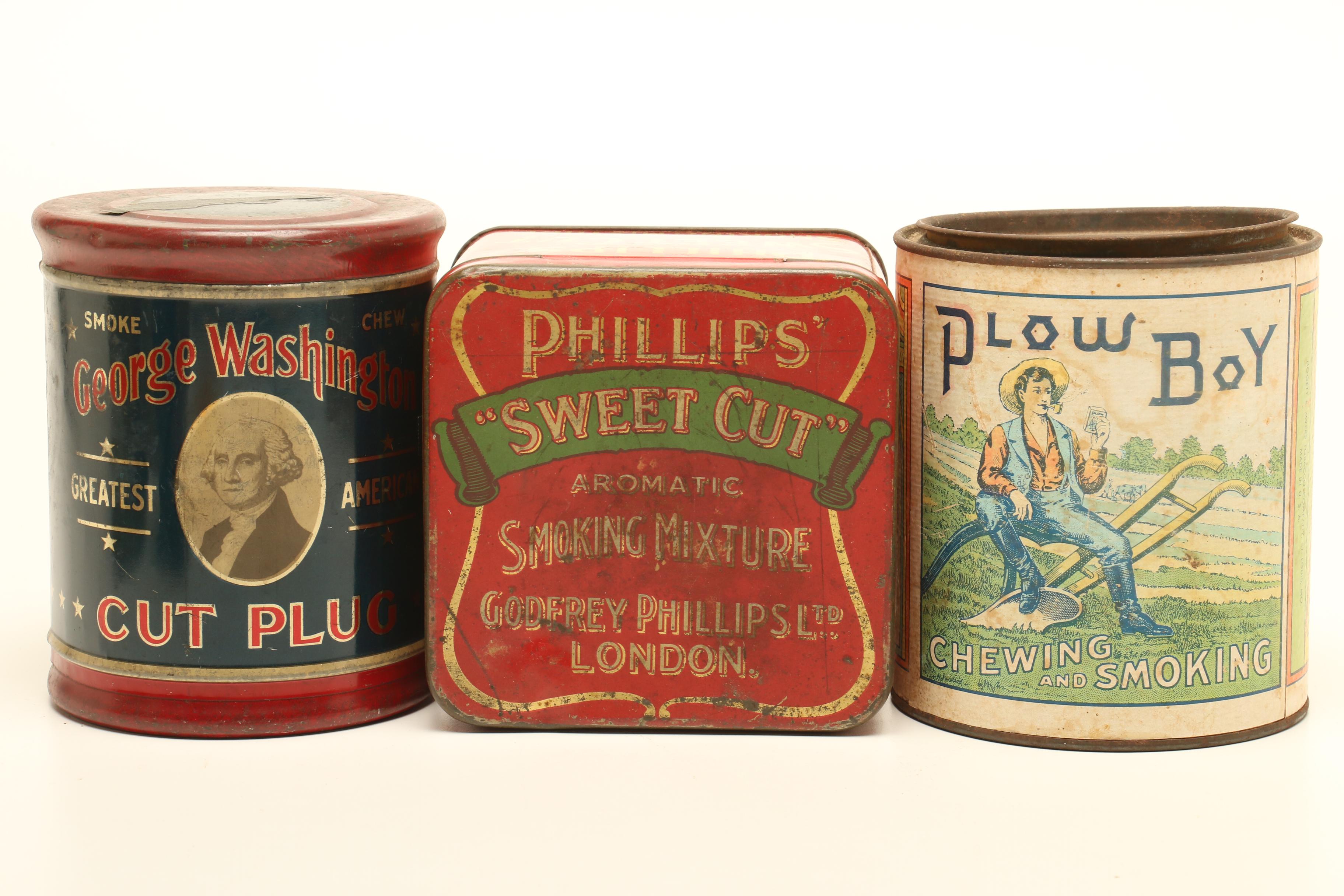 Mid-Century Era Tobacco Advertising Tins